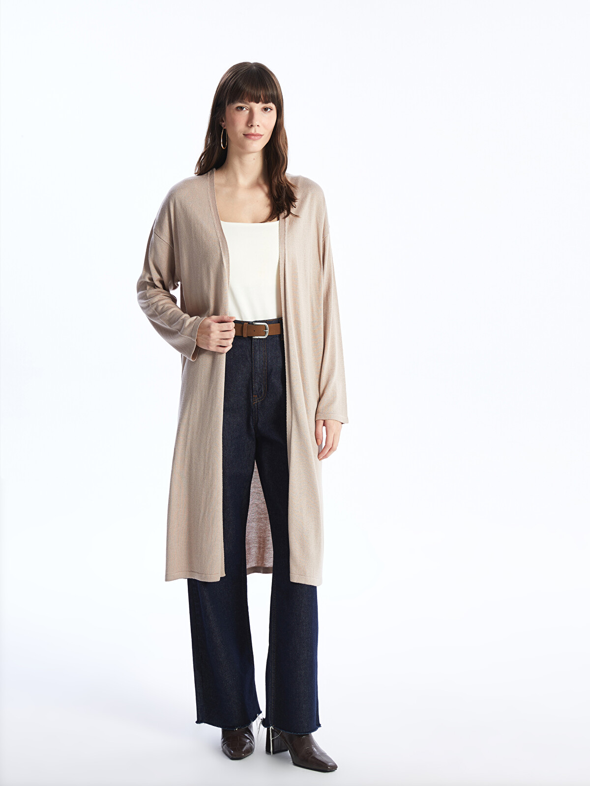 LCWAIKIKI Basic Shawl Collar Plain Long Sleeve Women's Knitwear