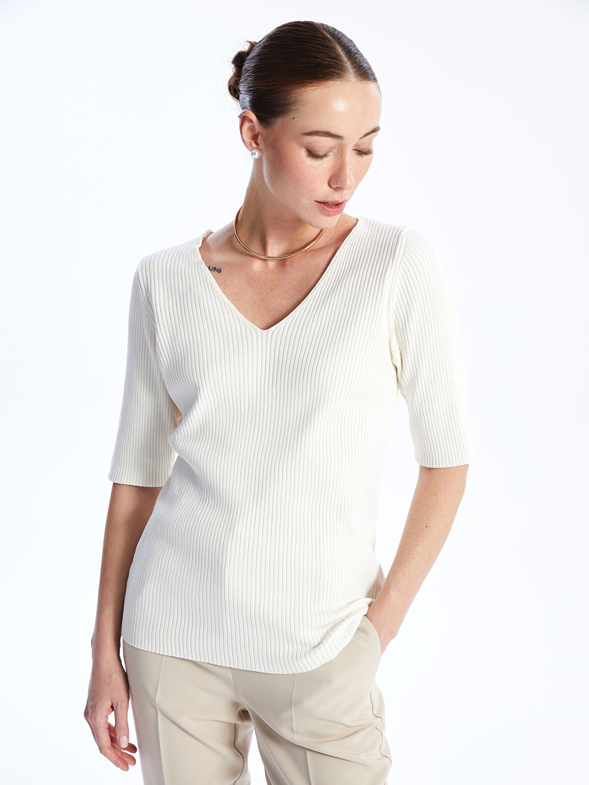 ニット・セーター HUECLOSET Damage V-neck Short Sleeves Knitwear 7G BULKY WOOL DAMAGE V NECK PULLOVER – THE SHOP YOHJI YAMAMOTO