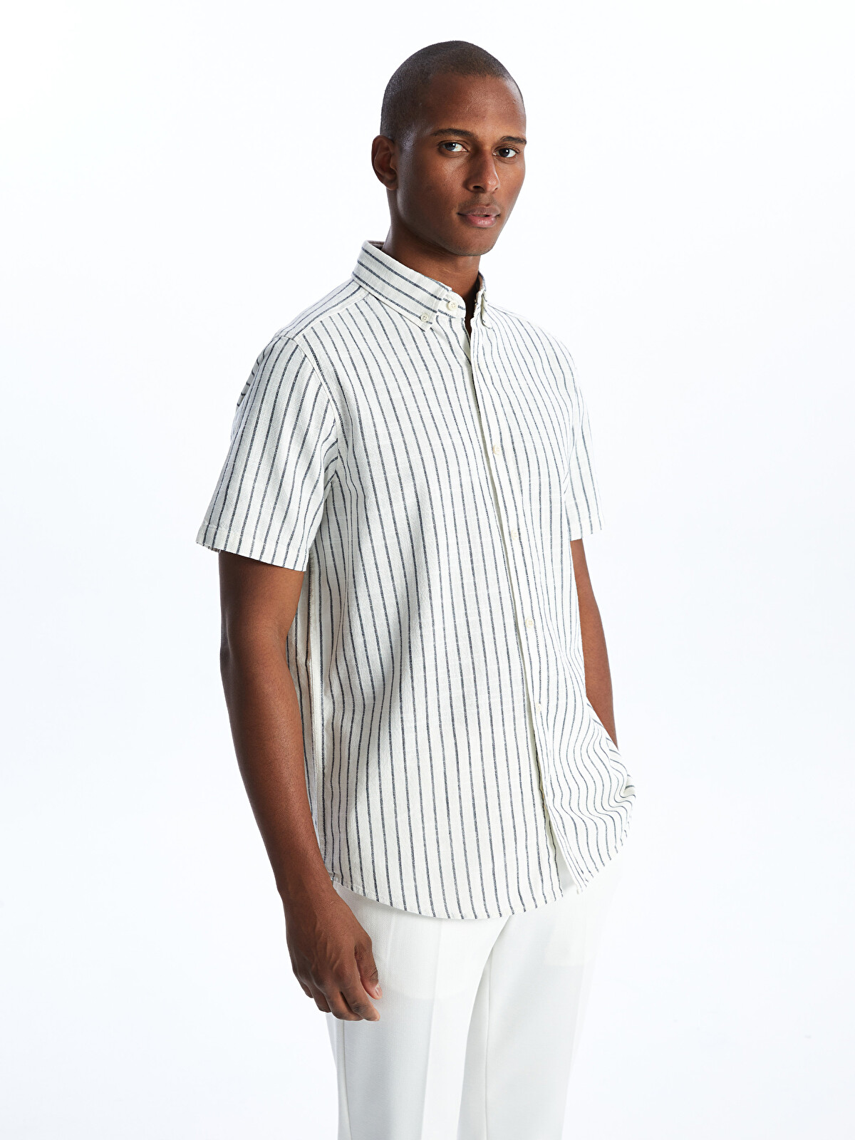 SOUTHBLUE Regular Fit Short Sleeve Striped Men's Shirt - S4FR48Z8