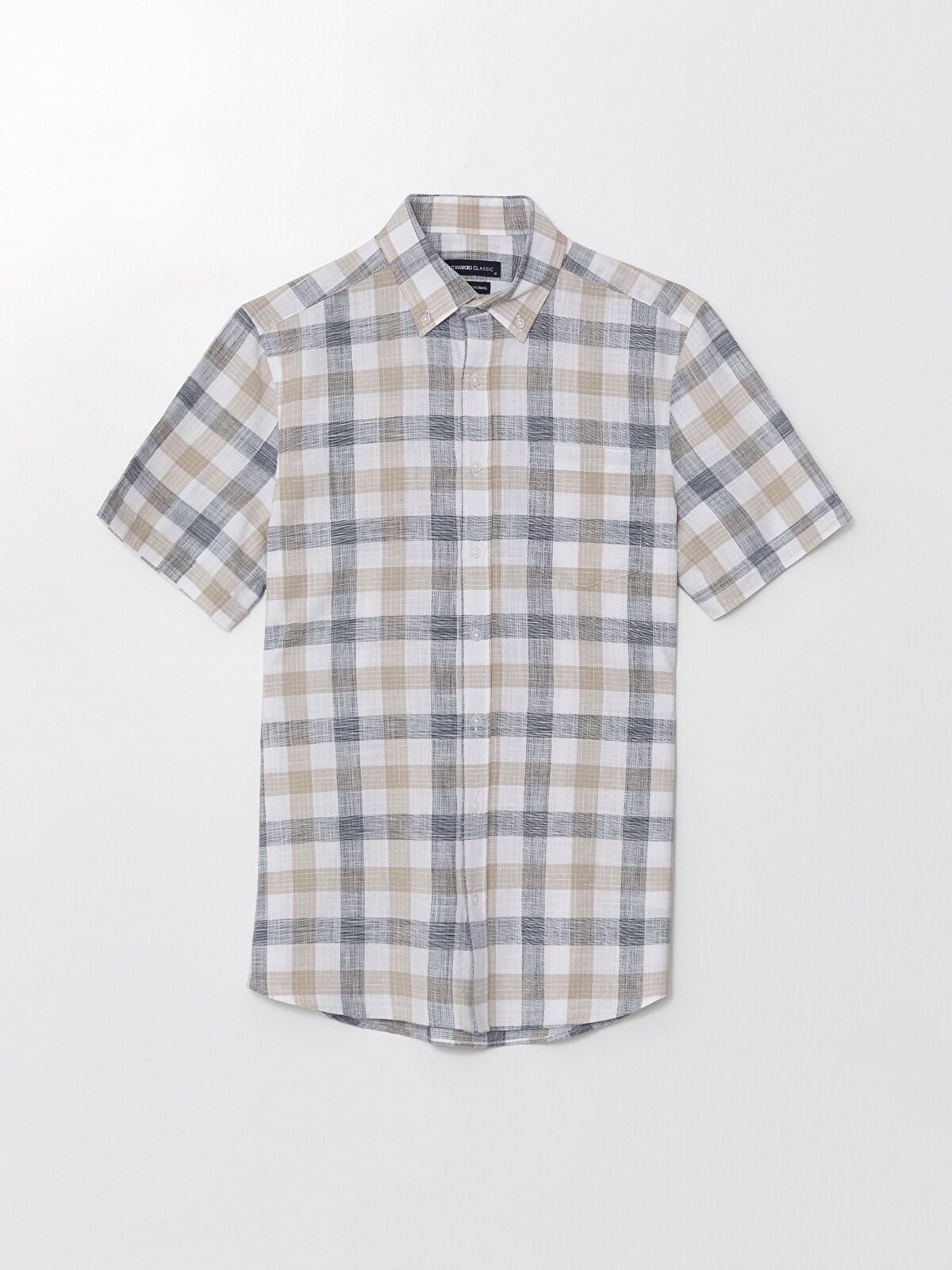 LCWAIKIKI Classic Regular Fit Short Sleeve Plaid Poplin