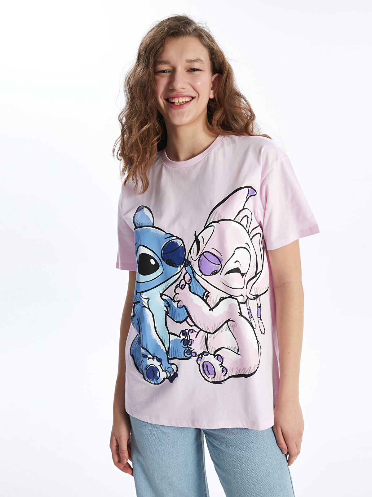 XSIDE Crew Neck Lilo & Stitch Printed Women's T-Shirt - S4FY56Z8