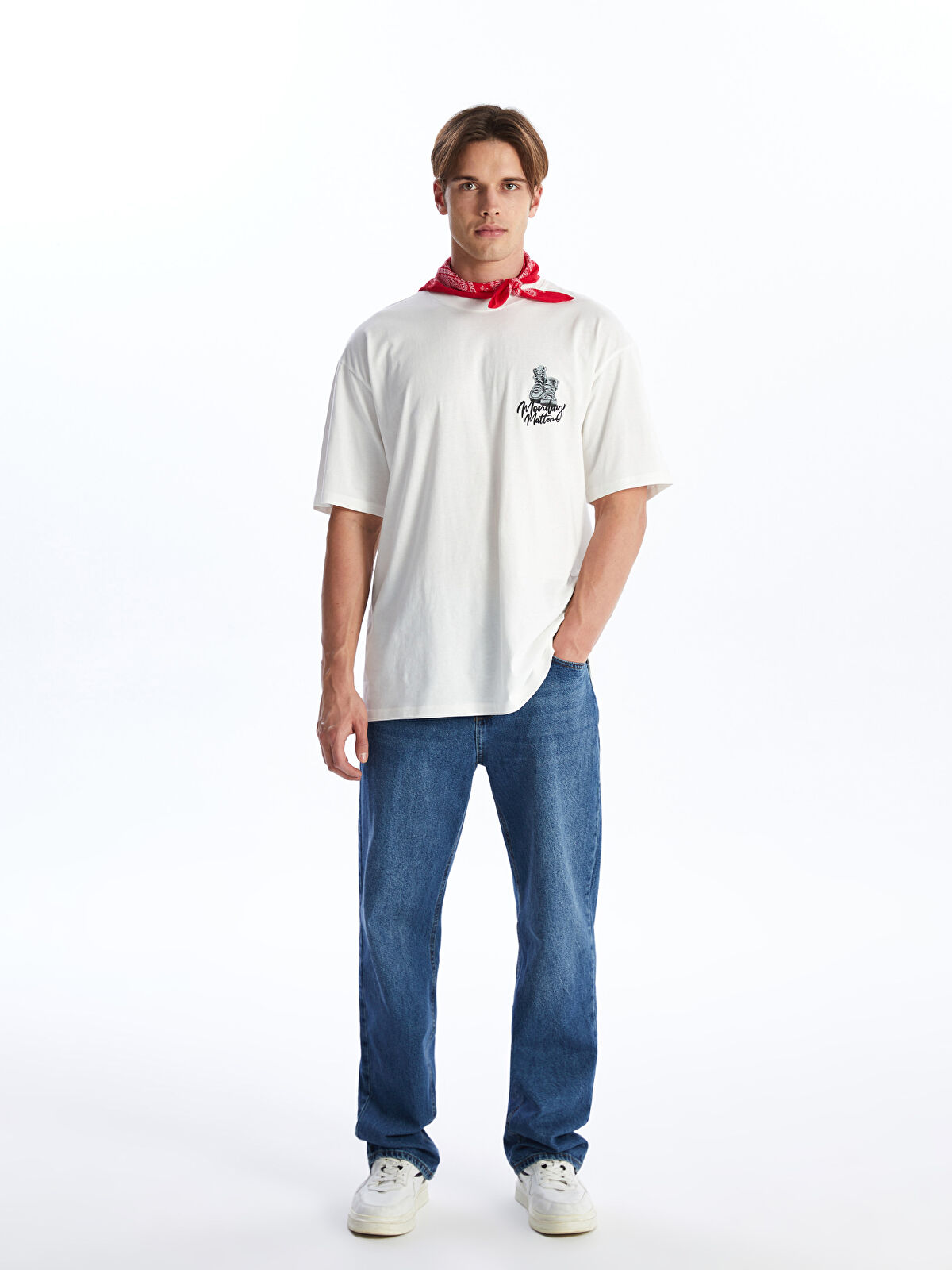XSIDE Crew Neck Short Sleeve Printed Combed Cotton Men's T