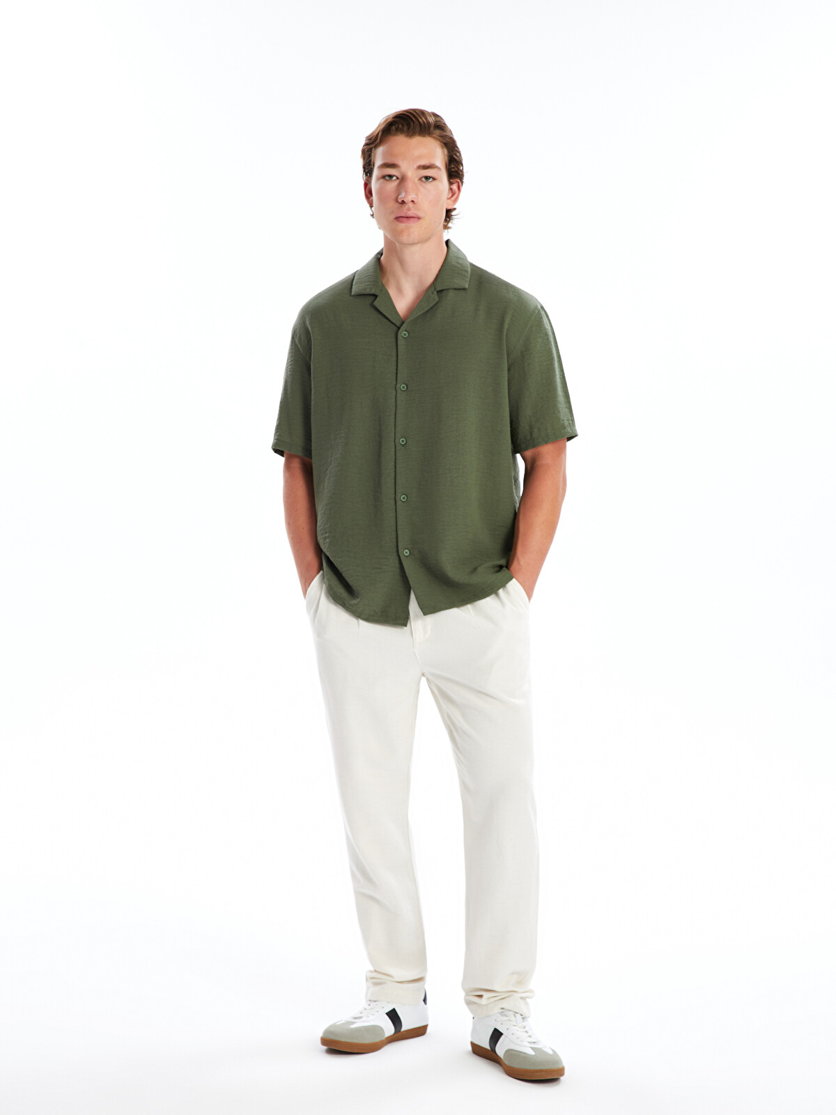 XSIDE Regular Fit Kısa Kollu Poplin Erkek Gömlek - S4GC53Z8-GUY