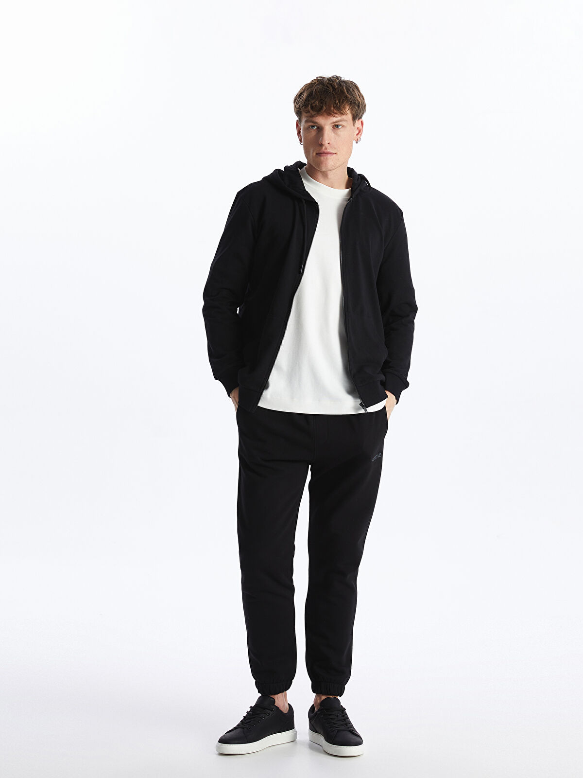 LCW Casual Hooded Long Sleeve Men's Zip-Up Sweatshirt -S4GK26Z8