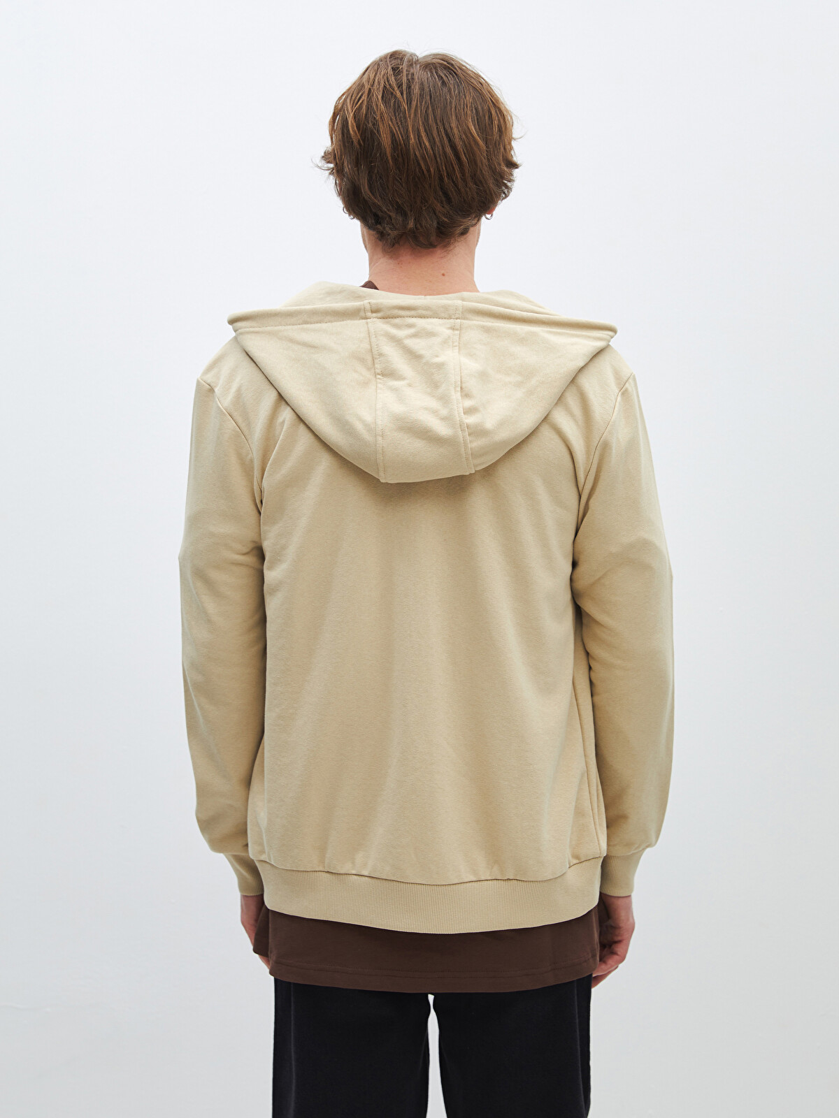 LCW Casual Hooded Long Sleeve Men's Zip-Up Sweatshirt - S4GK26Z8
