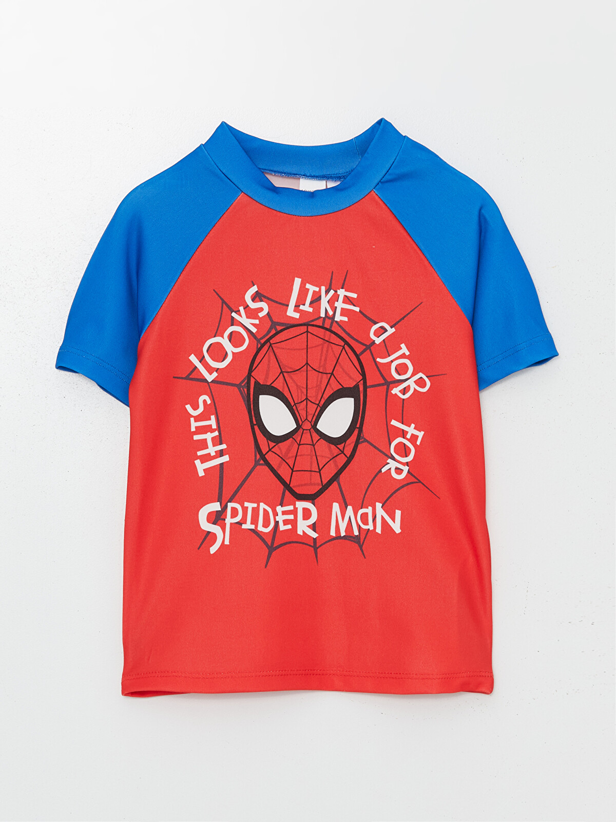 LCW Kids Kırmızı Bisiklet Yaka Spider-Man Baskılı Erkek Bebek