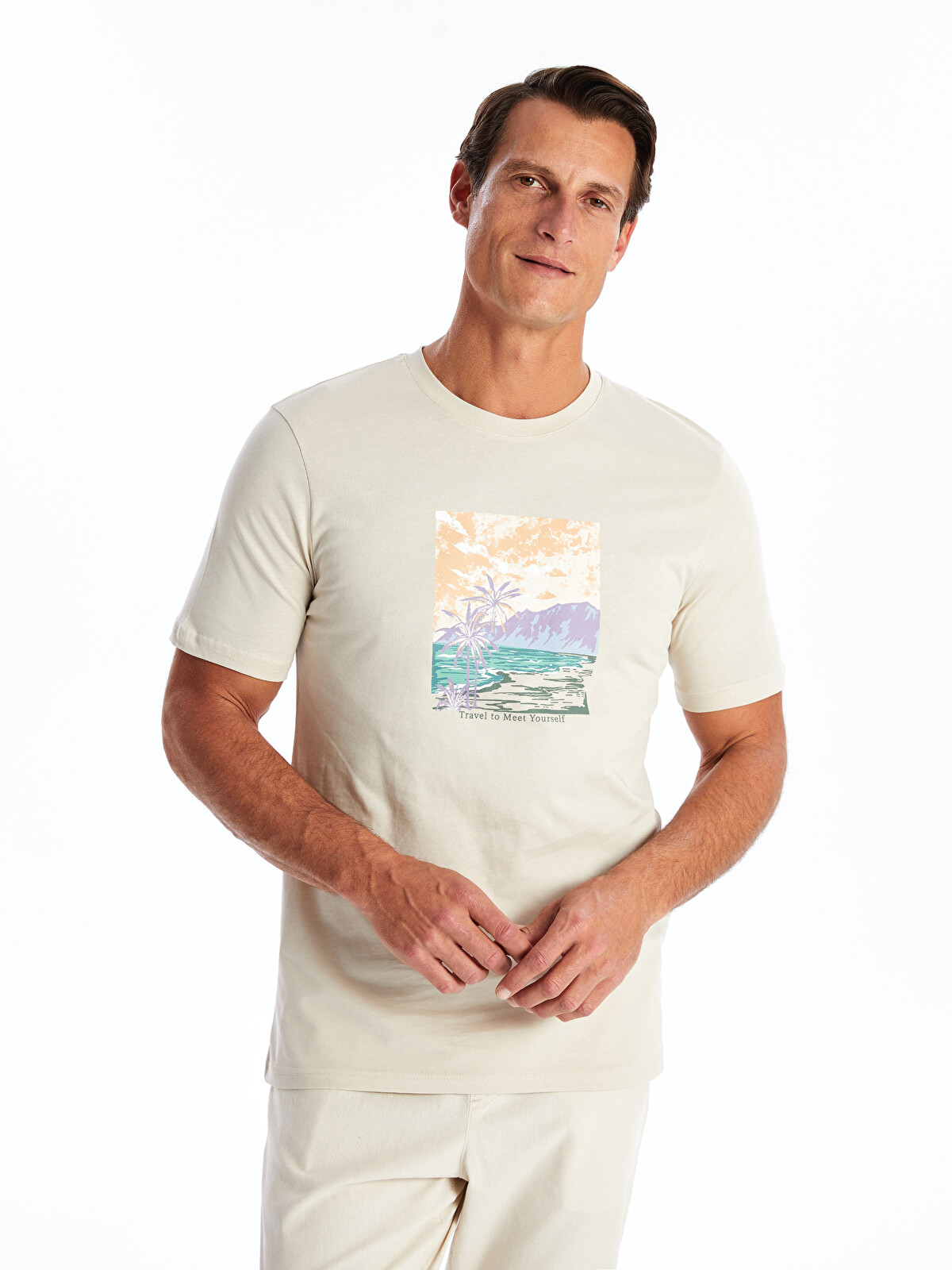 SOUTHBLUE Crew Neck Short Sleeve Printed Combed Cotton Men's T