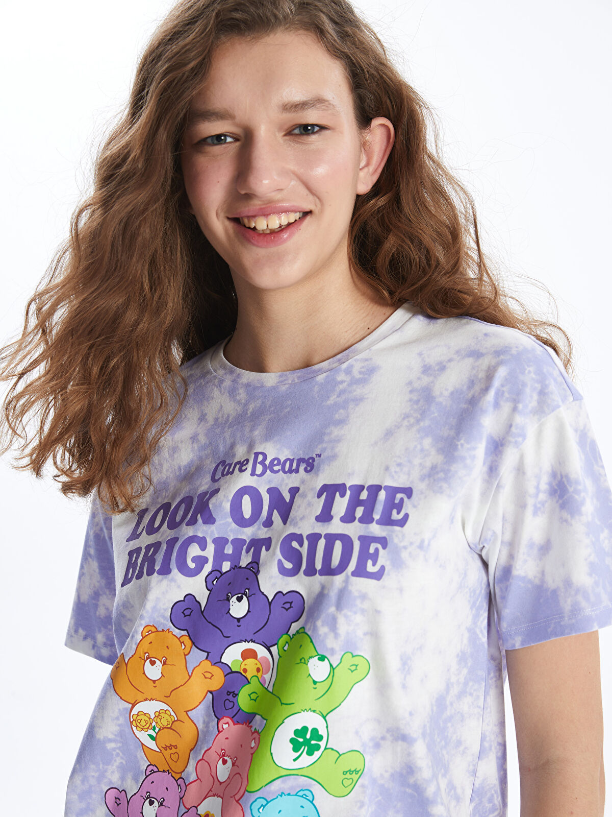 アイドル Bear Tee XSIDE Crew Neck Care Bears Printed Short Sleeve Women's T