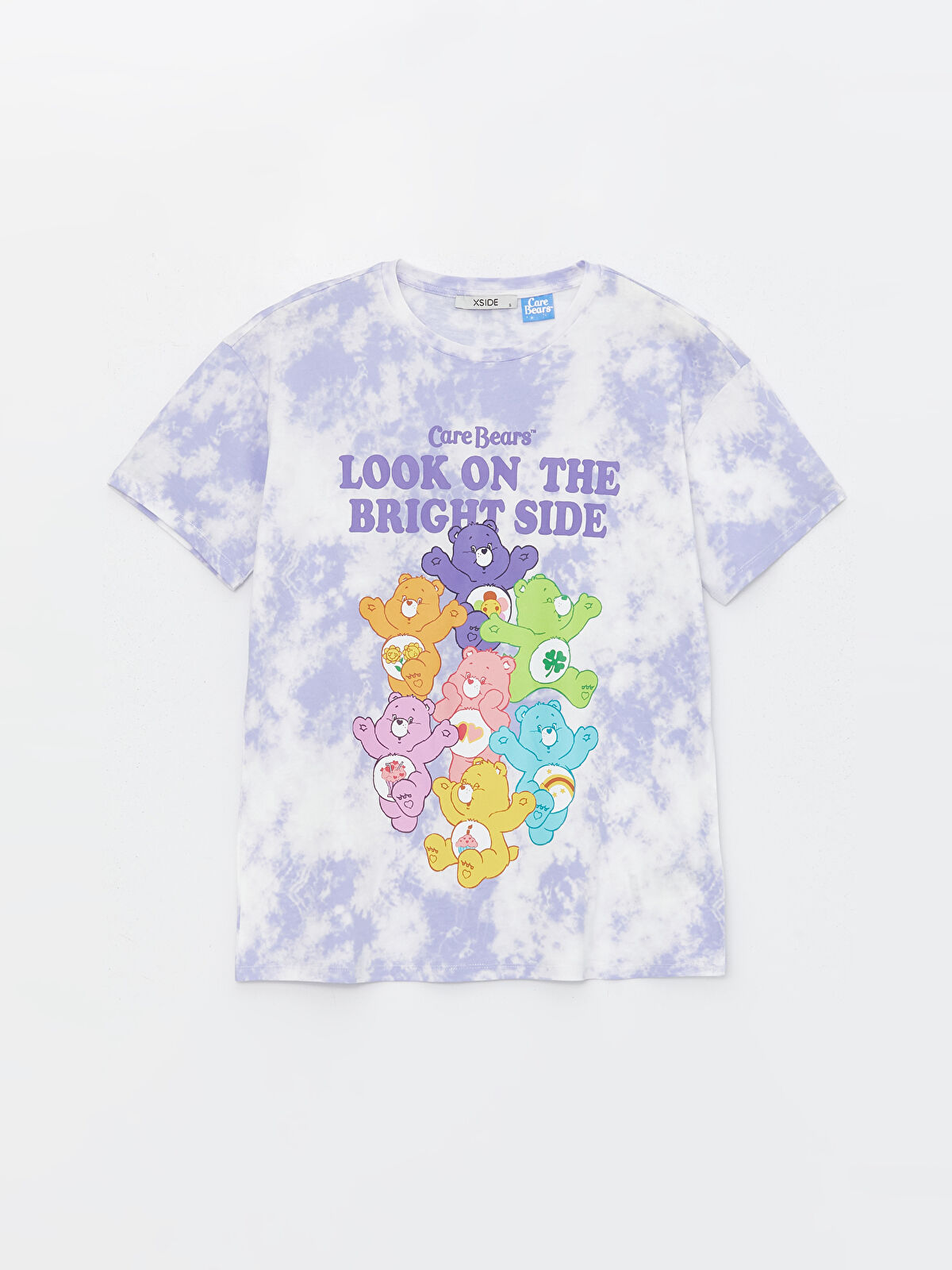 アイドル Bear Tee XSIDE Crew Neck Care Bears Printed Short Sleeve Women's T