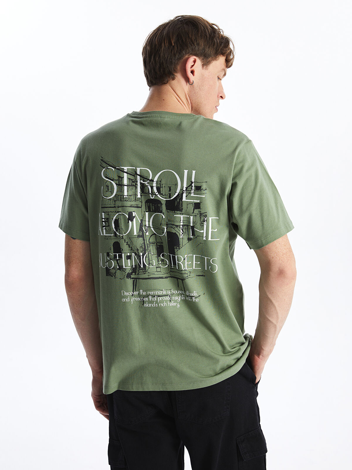 XSIDE Crew Neck Short Sleeve Printed Combed Cotton Men's T