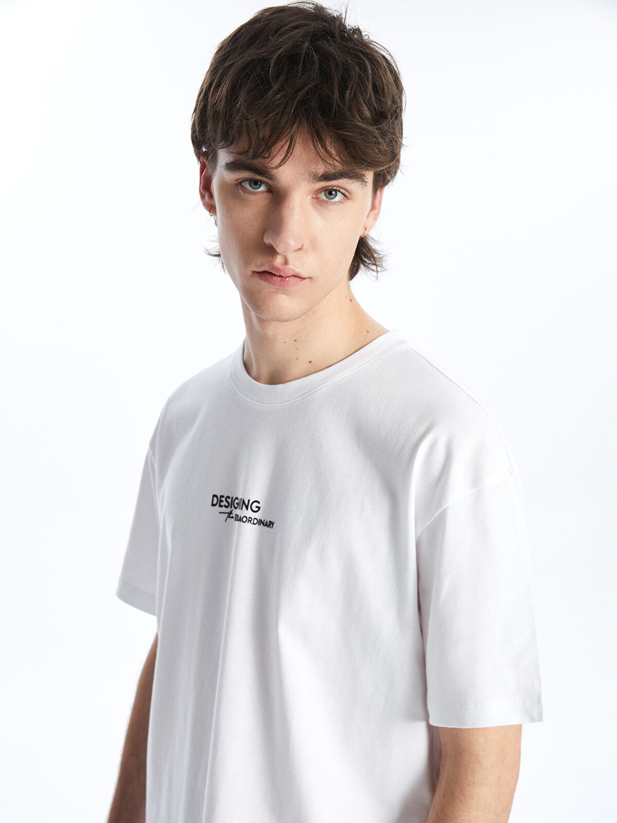 XSIDE Crew Neck Short Sleeve Printed Combed Cotton Men's T