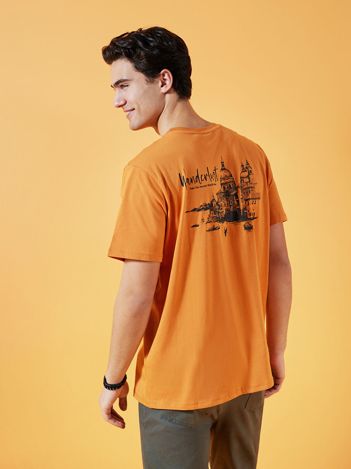 XSIDE Crew Neck Short Sleeve Printed Combed Cotton Men's T