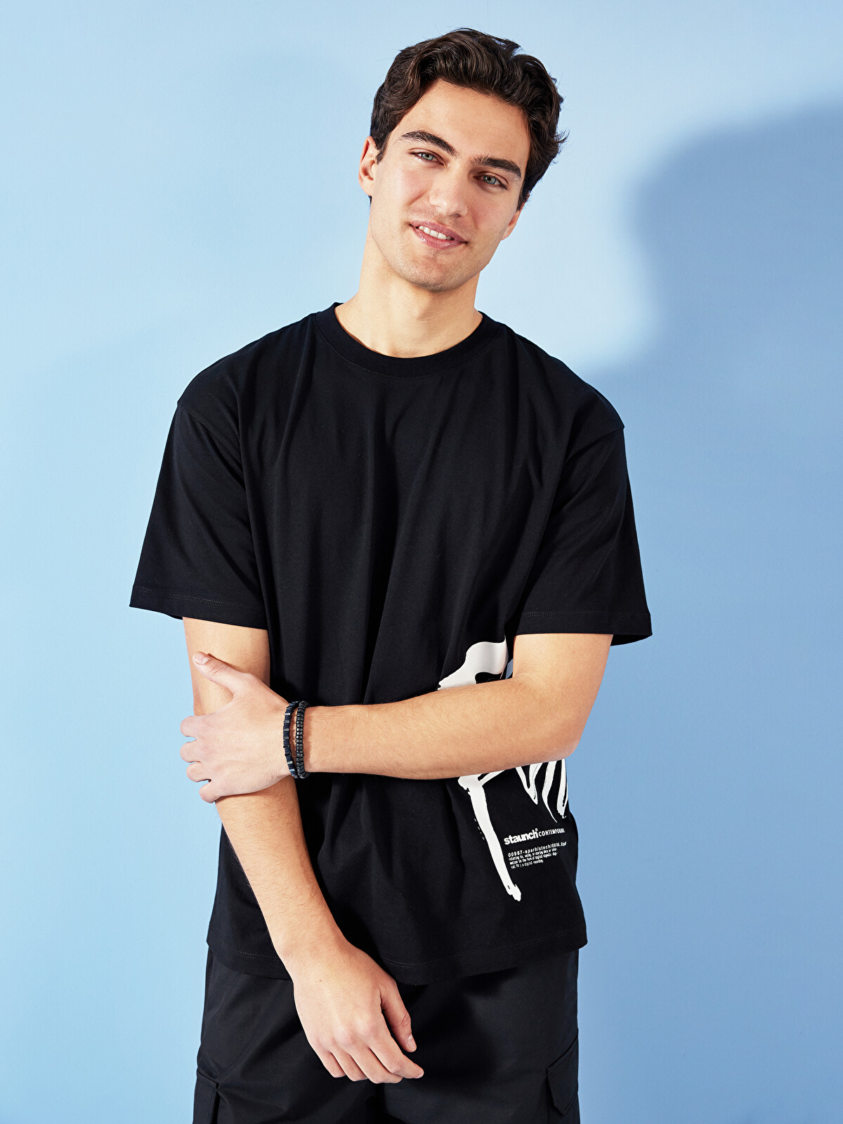 XSIDE Crew Neck Short Sleeve Printed Combed Cotton Men's T-shirt