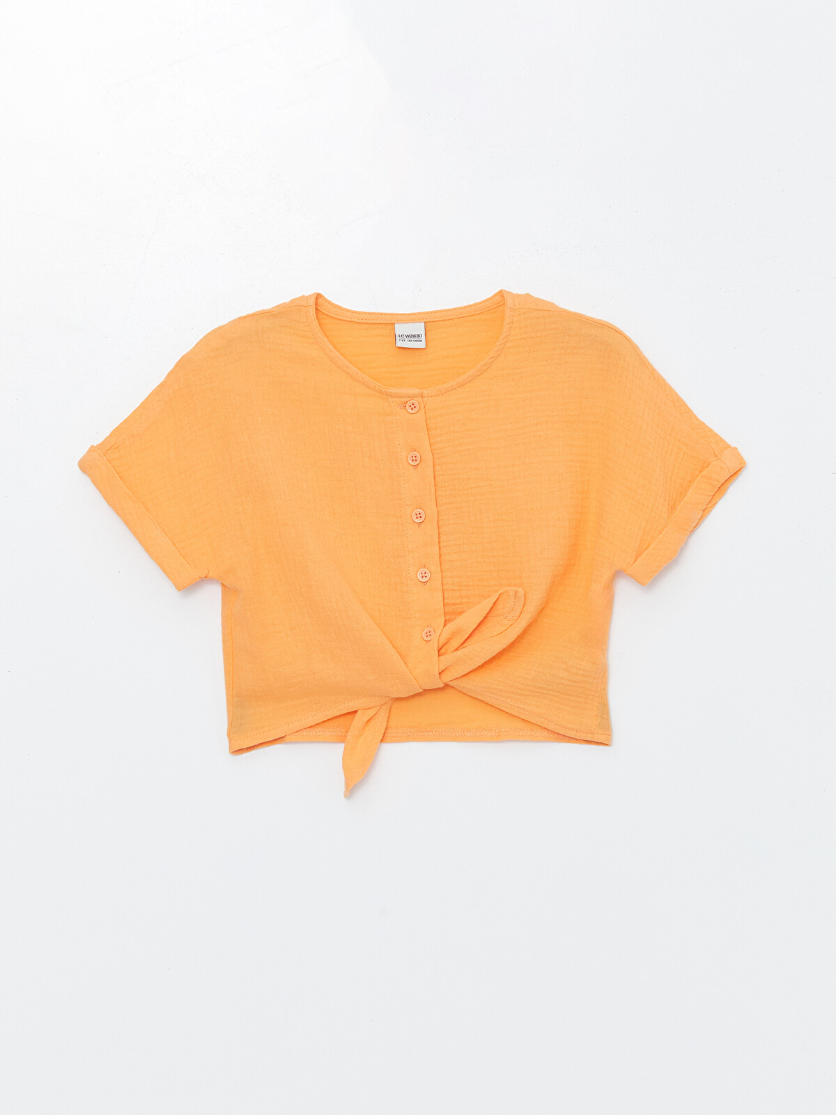 LCW Kids Bisiklet Yaka Kız Çocuk Crop Bluz - S4H394Z4-FLS | LC Waikiki