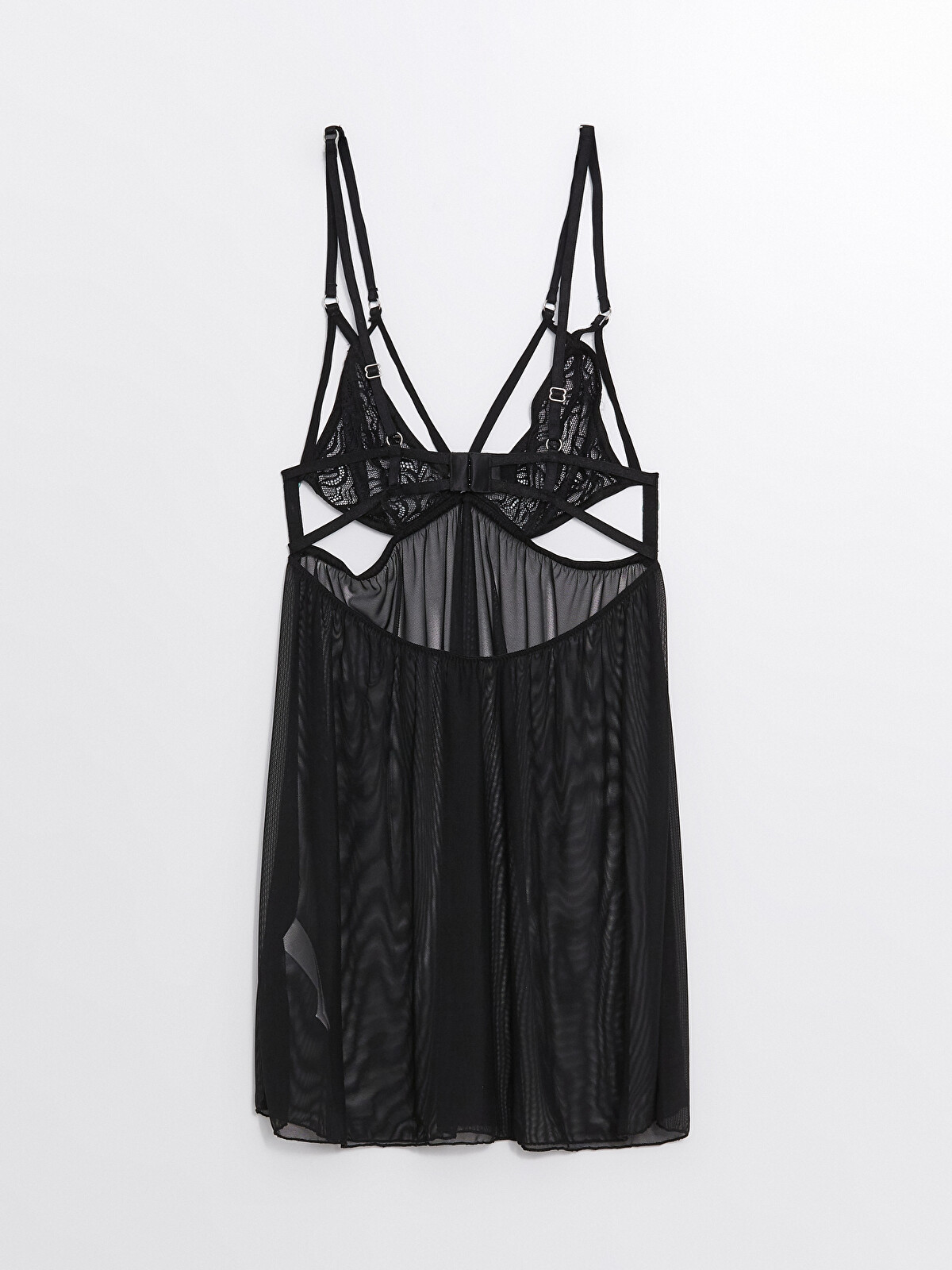 LCW DREAM V Neck Lace Detailed Strappy Babydoll - S4H555Z8-CVL