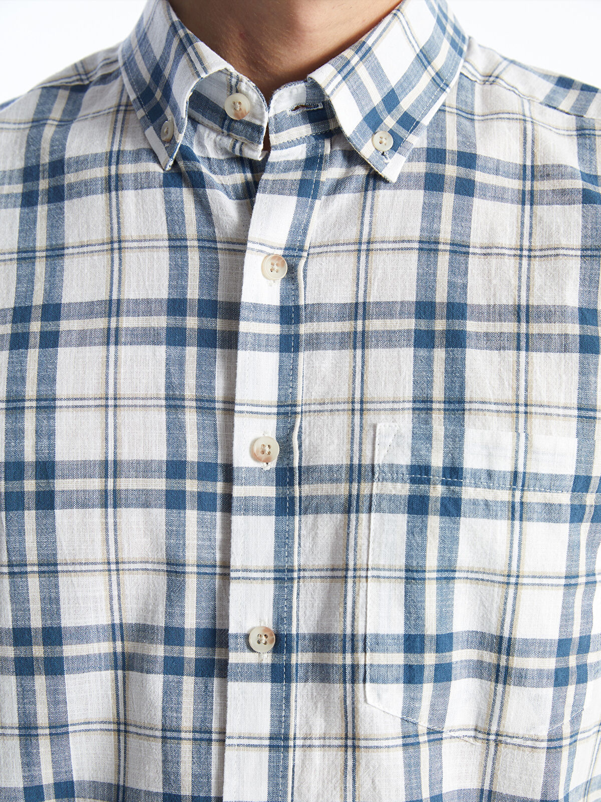 LCWAIKIKI Classic Regular Fit Short Sleeve Plaid Poplin