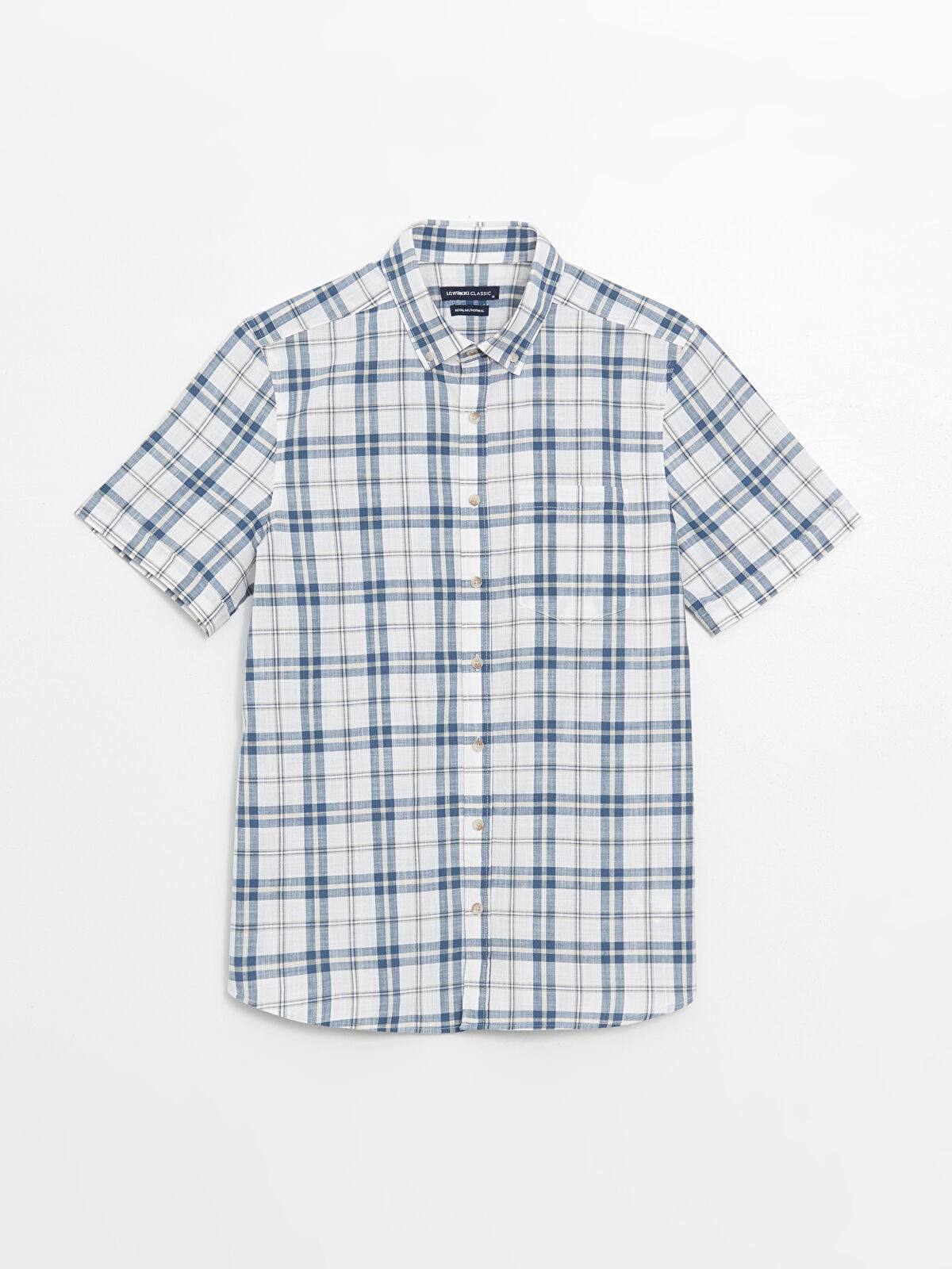 LCWAIKIKI Classic Regular Fit Short Sleeve Plaid Poplin