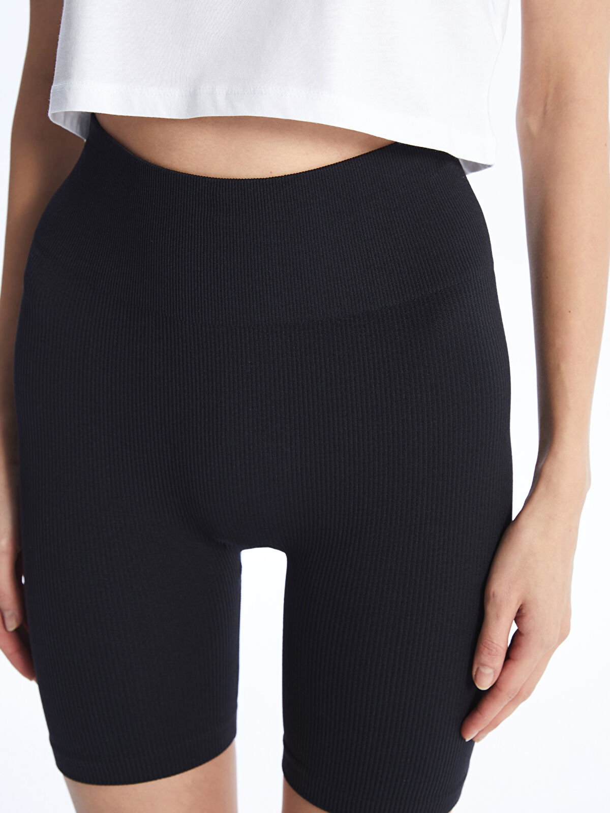 XSIDE ACTIVE Elastic Waist Plain Seamless Women's Biker