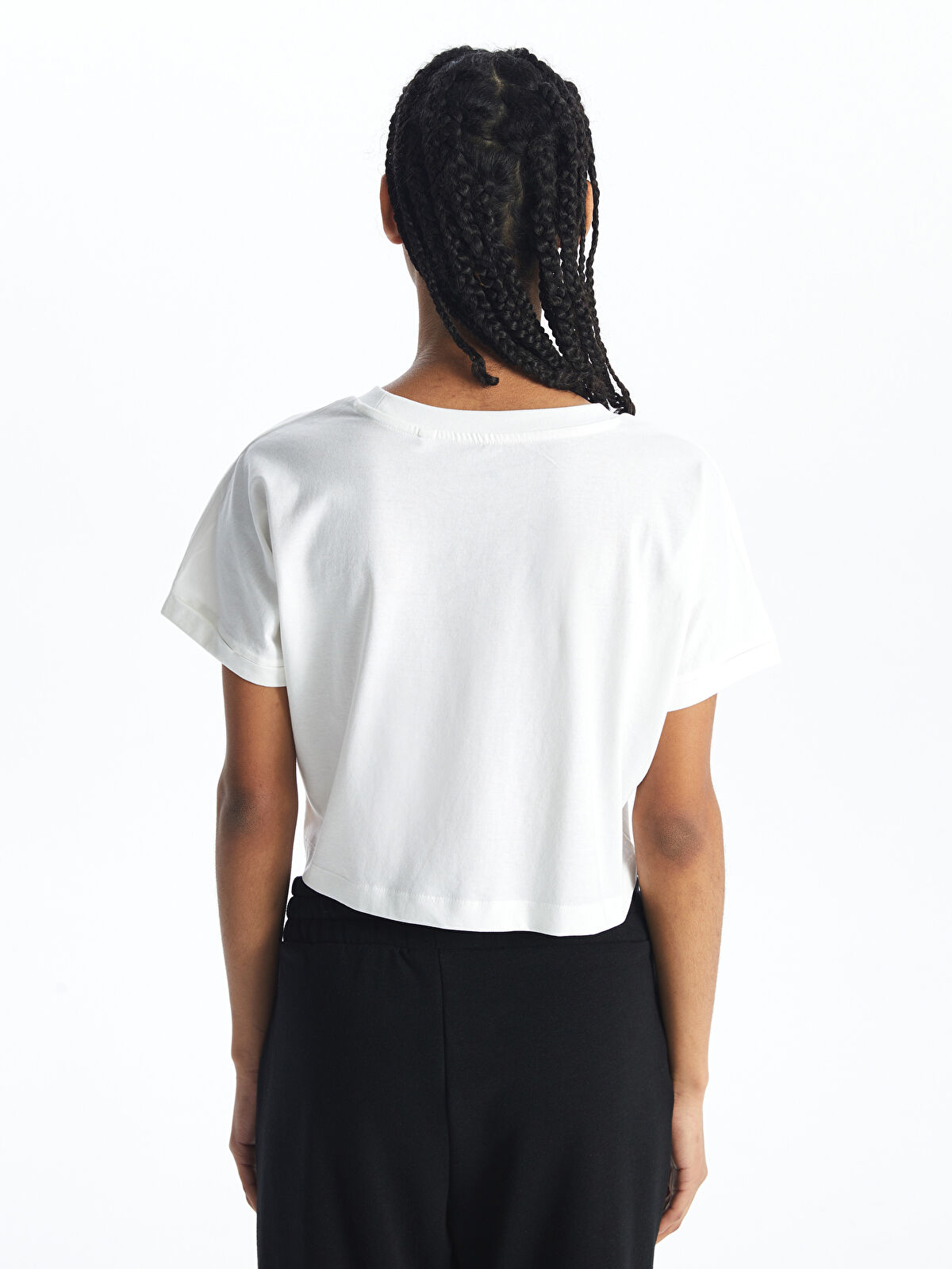 XSIDE ACTIVE Crew Neck Printed Short Sleeve Women's Crop Top