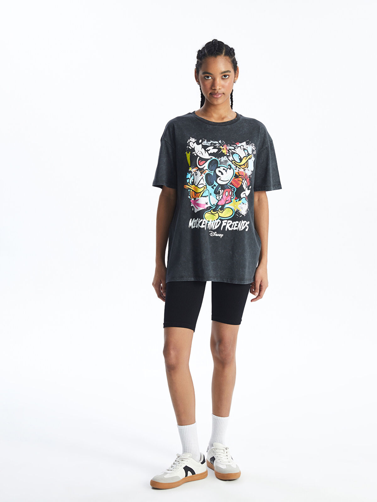 XSIDE Crew Neck Mickey Mouse Printed Short Sleeve Women's T-Shirt