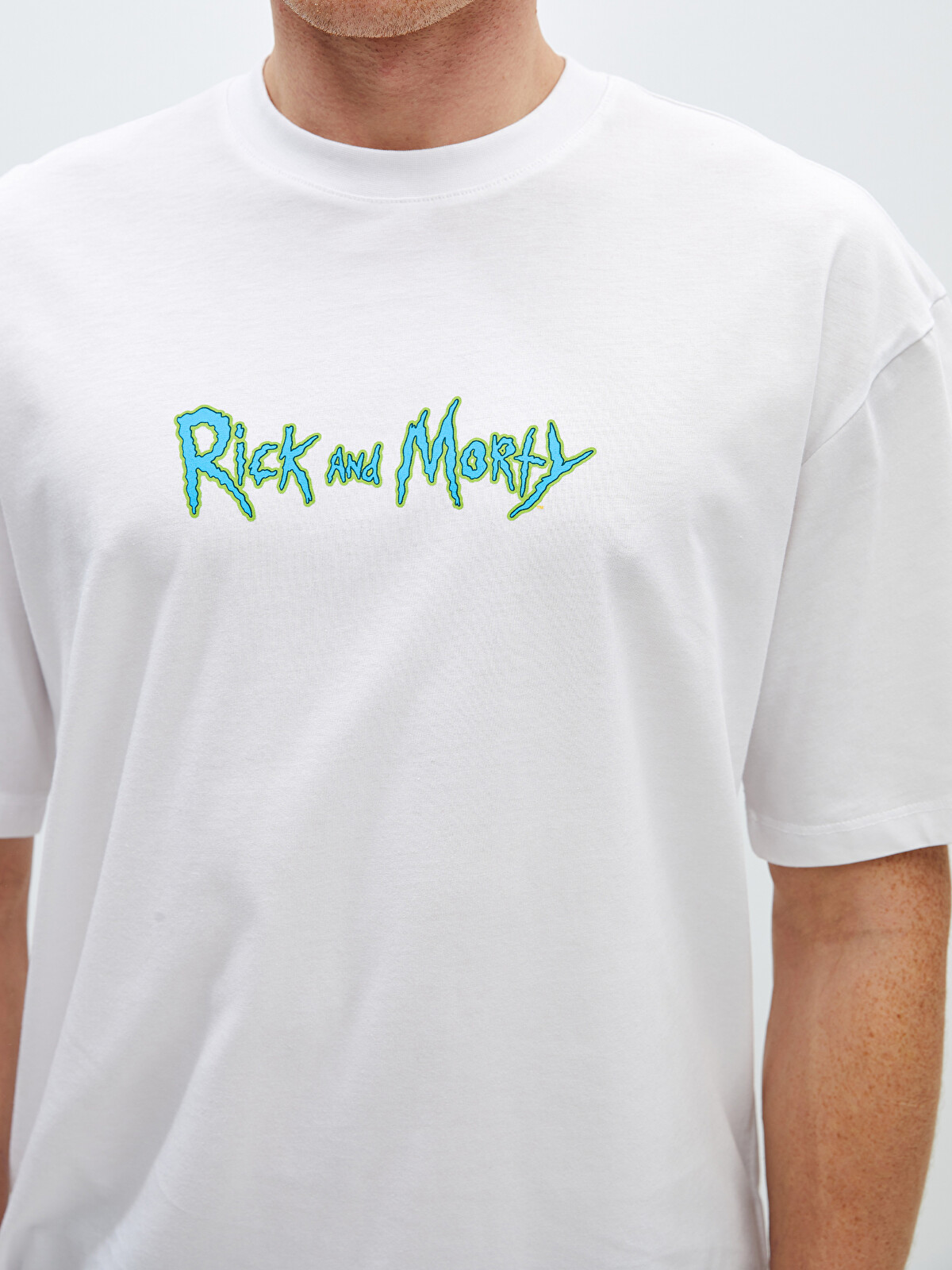 XSIDE Crew Neck Short Sleeve Rick and Morty Printed Jersey Men's T
