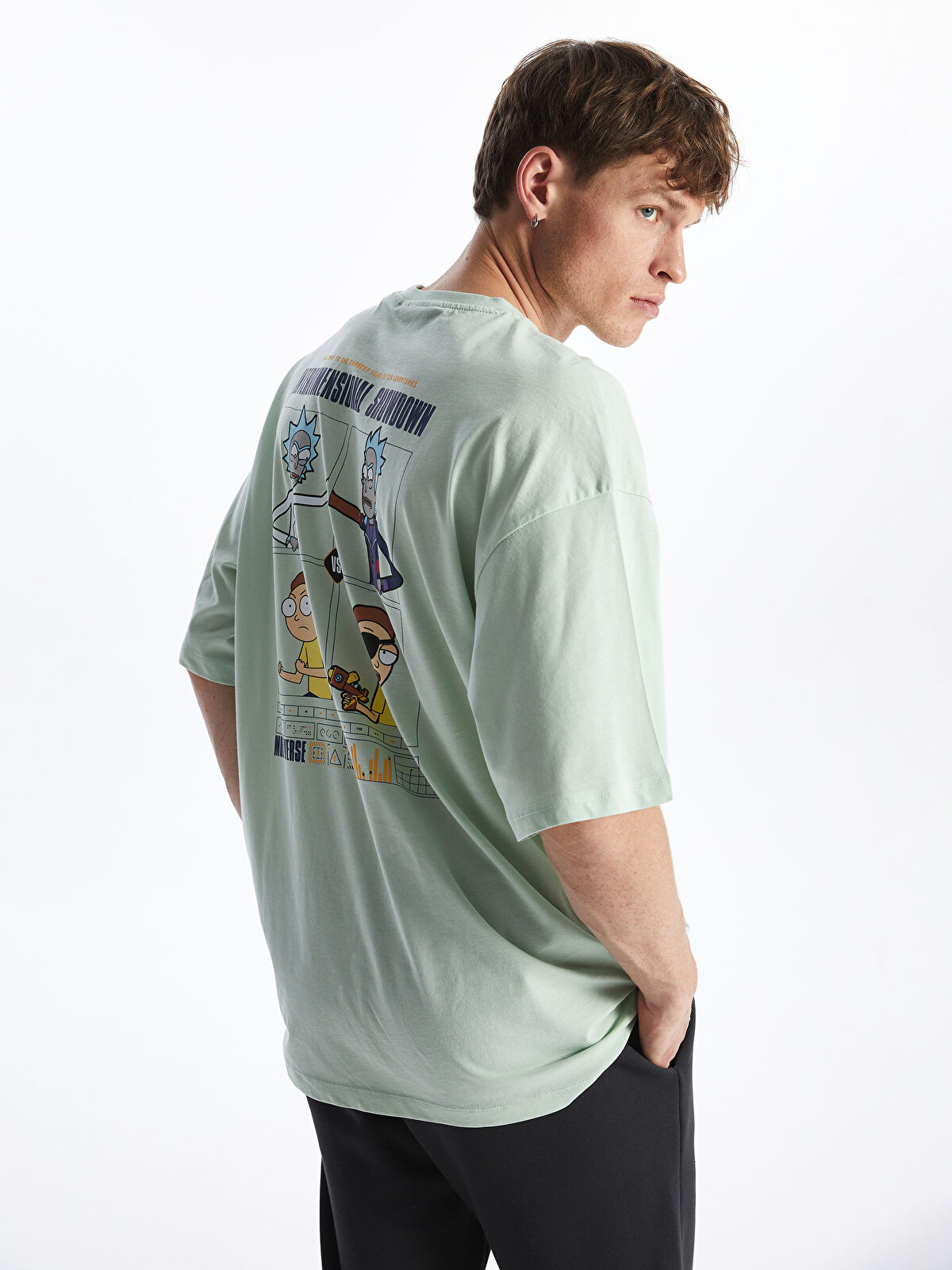 XSIDE Oversize Crew Neck Short Sleeve Rick and Morty Printed