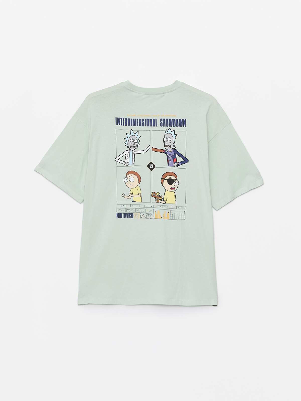 XSIDE Oversize Crew Neck Short Sleeve Rick and Morty Printed