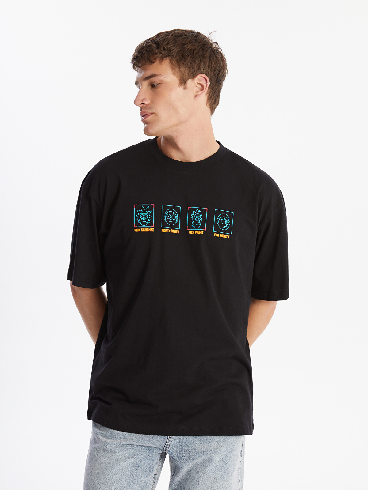 Rick and Morty - Neon Rick Glow in the Dark T-Shirt Black