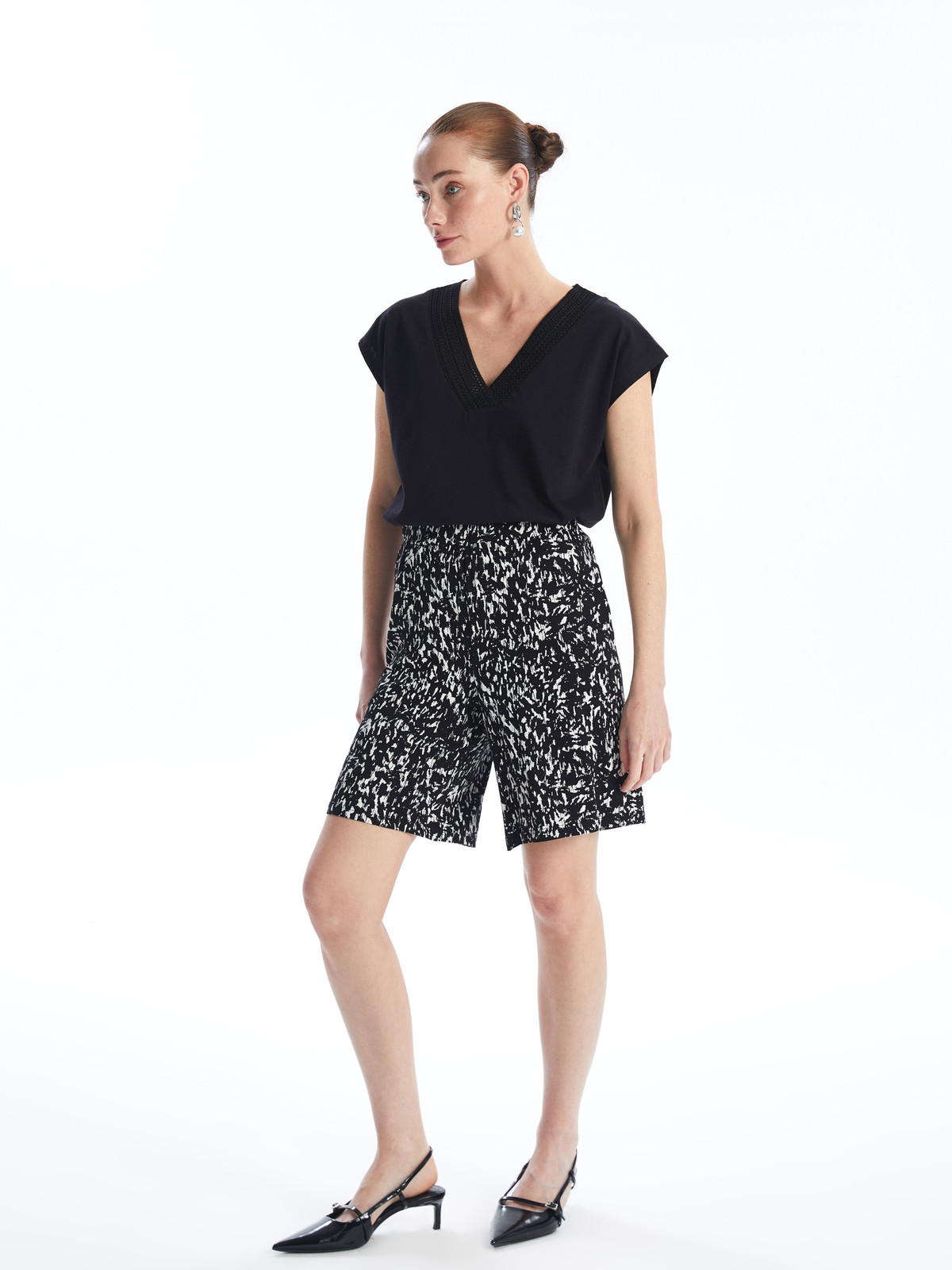 【Y8385】49枚 LCW EVERYDAY Elastic Waist Patterned Women's Shorts - S4IM84Z8-LQJ