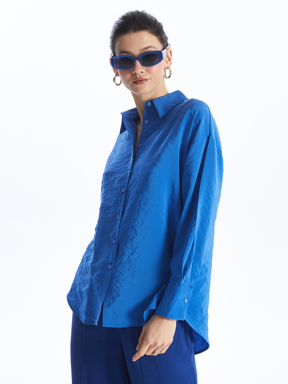 LCWAIKIKI Classic Plain Long Sleeve Oversize Women's Shirt