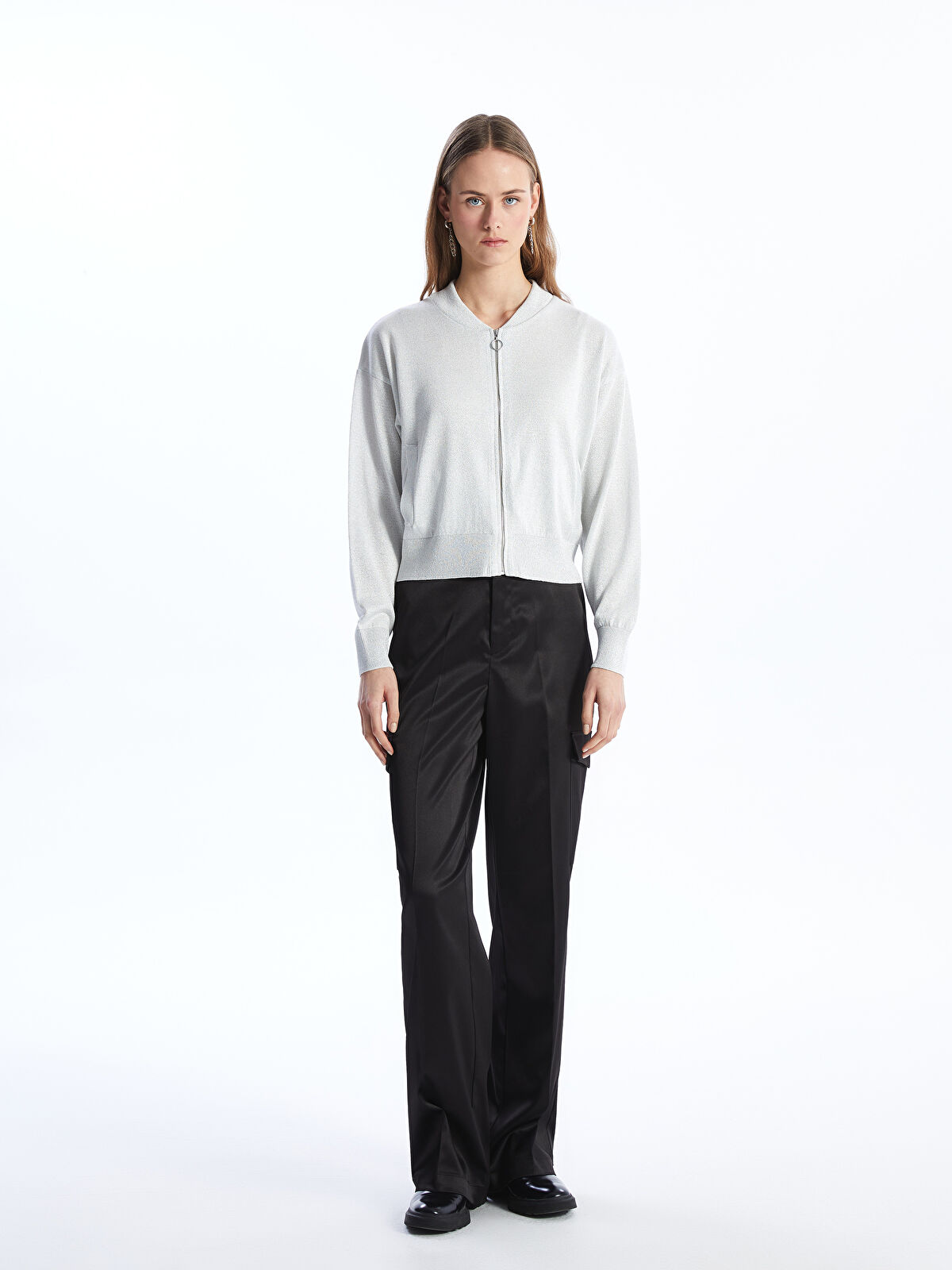 LCW Vision Crew Neck Shiny Appearance Long Sleeve Women's