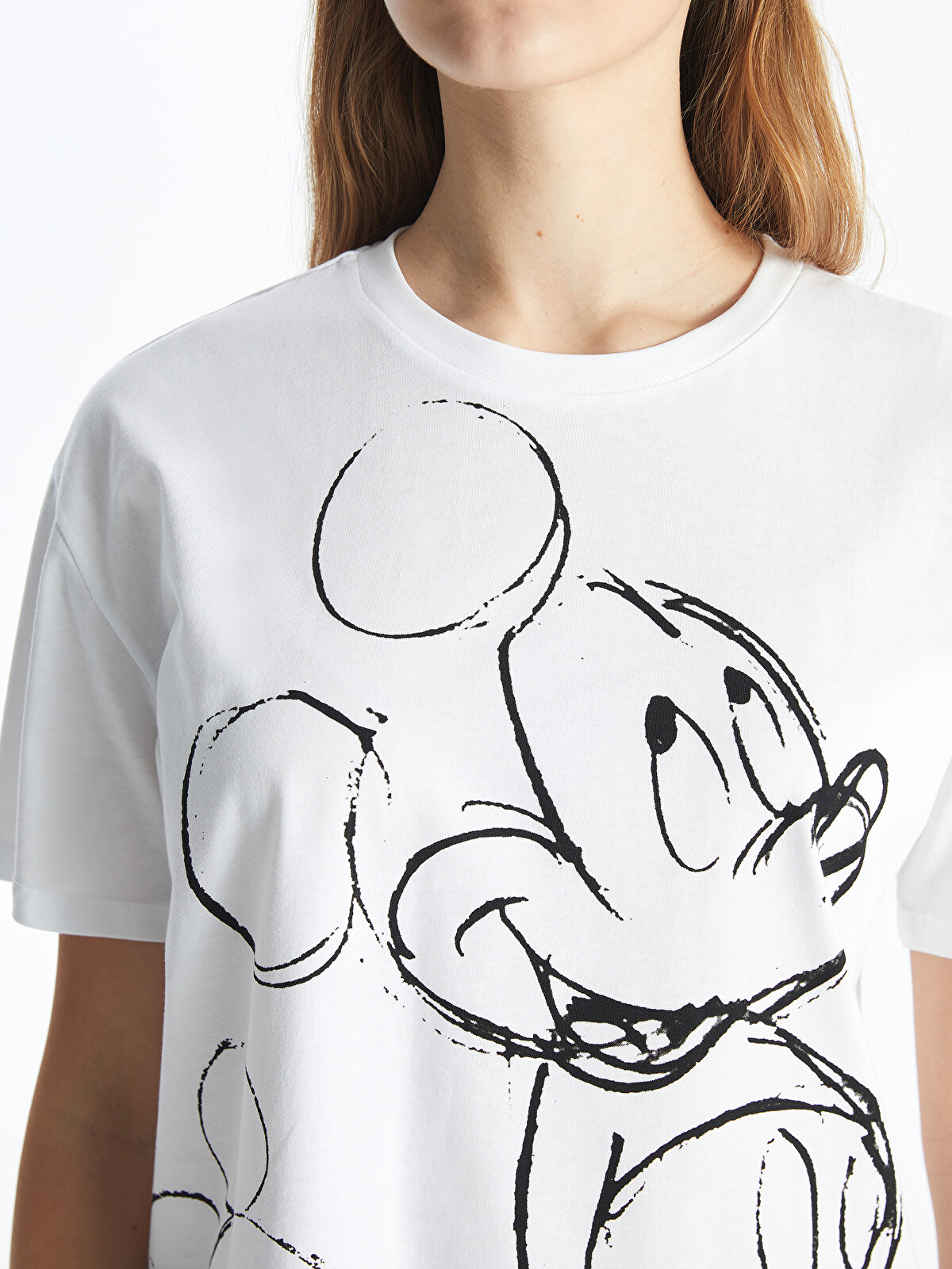 XSIDE Crew Neck Mickey Mouse Printed Short Sleeve Women's T-Shirt