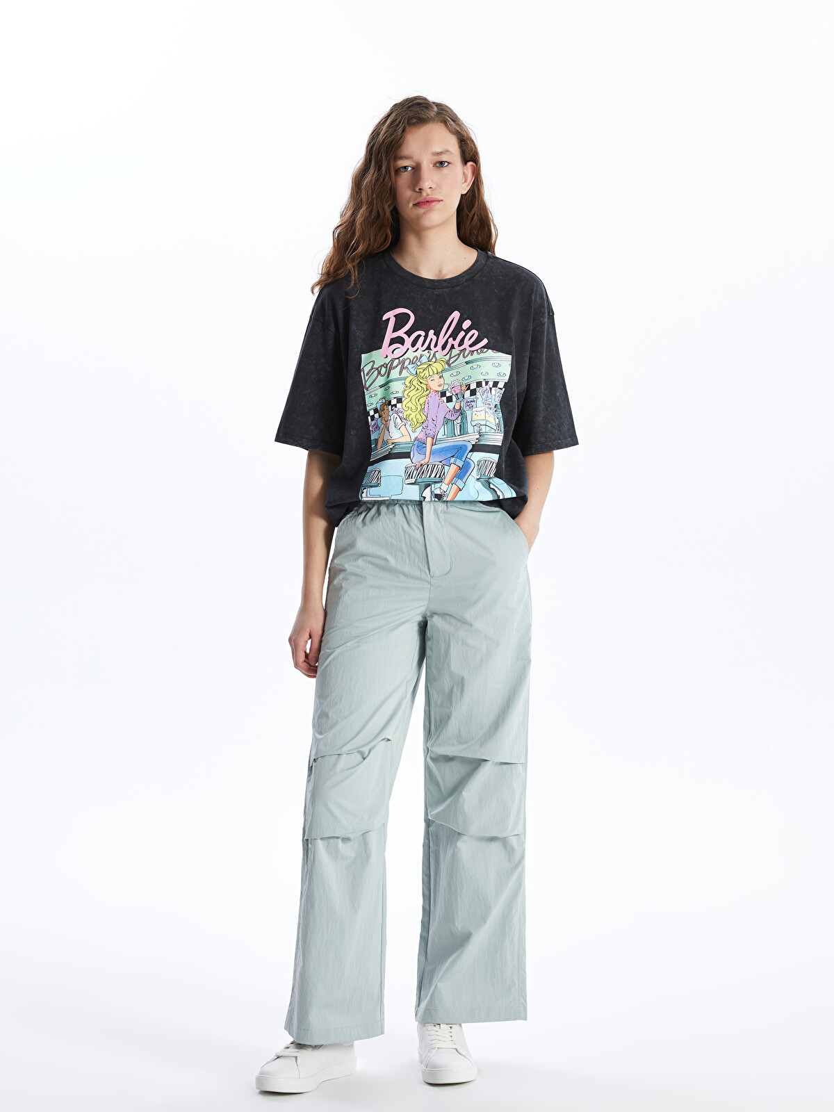 XSIDE Women's Elastic Waist Plain Parachute Trousers - S4JY52Z8