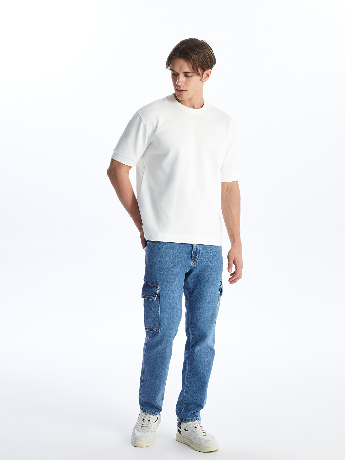 LCW Jeans İndigo 700 Straight Fit Erkek Kargo Jean Pantolon