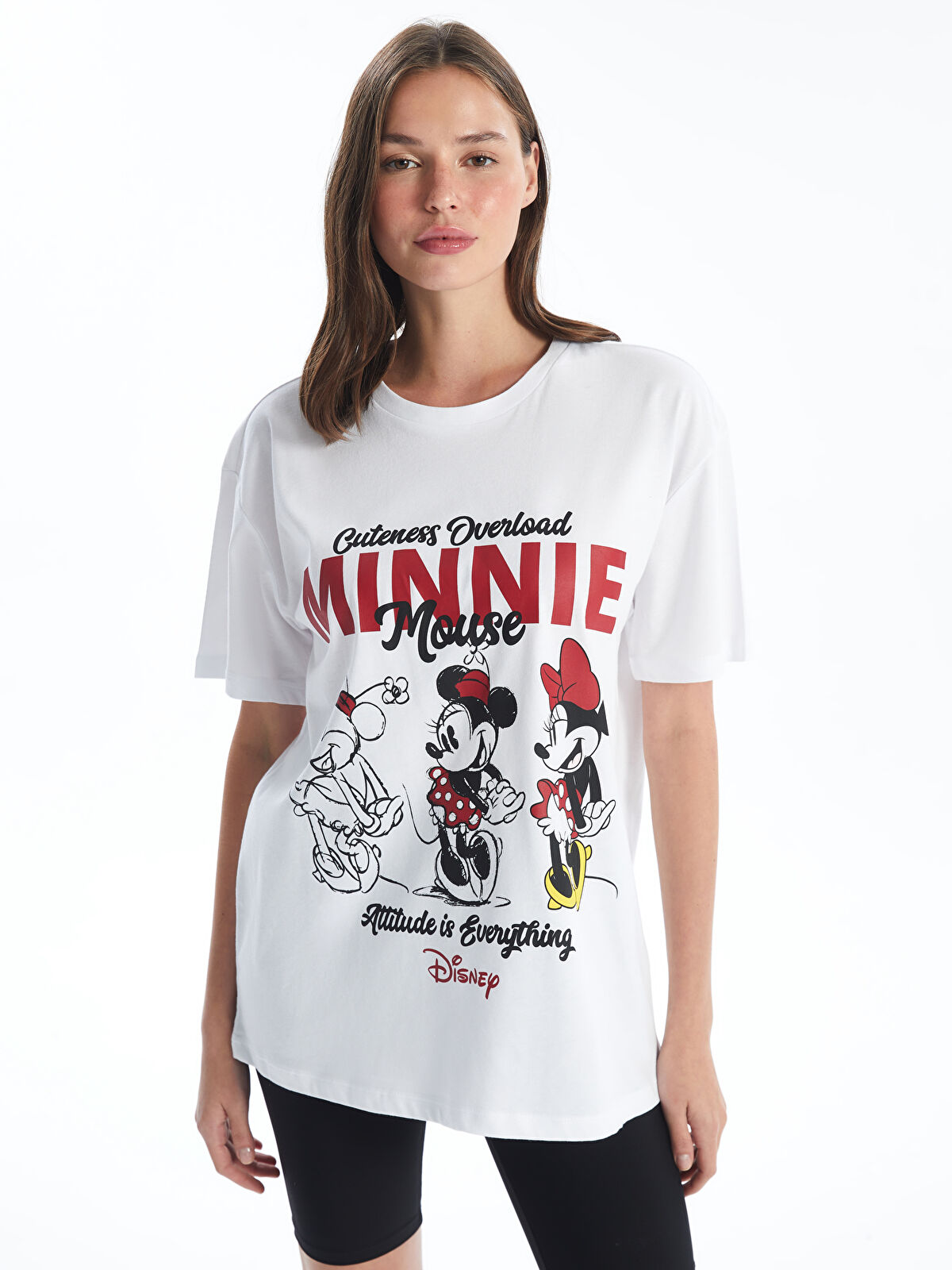 XSIDE Crew Neck Minnie Mouse Printed Short Sleeve Oversize