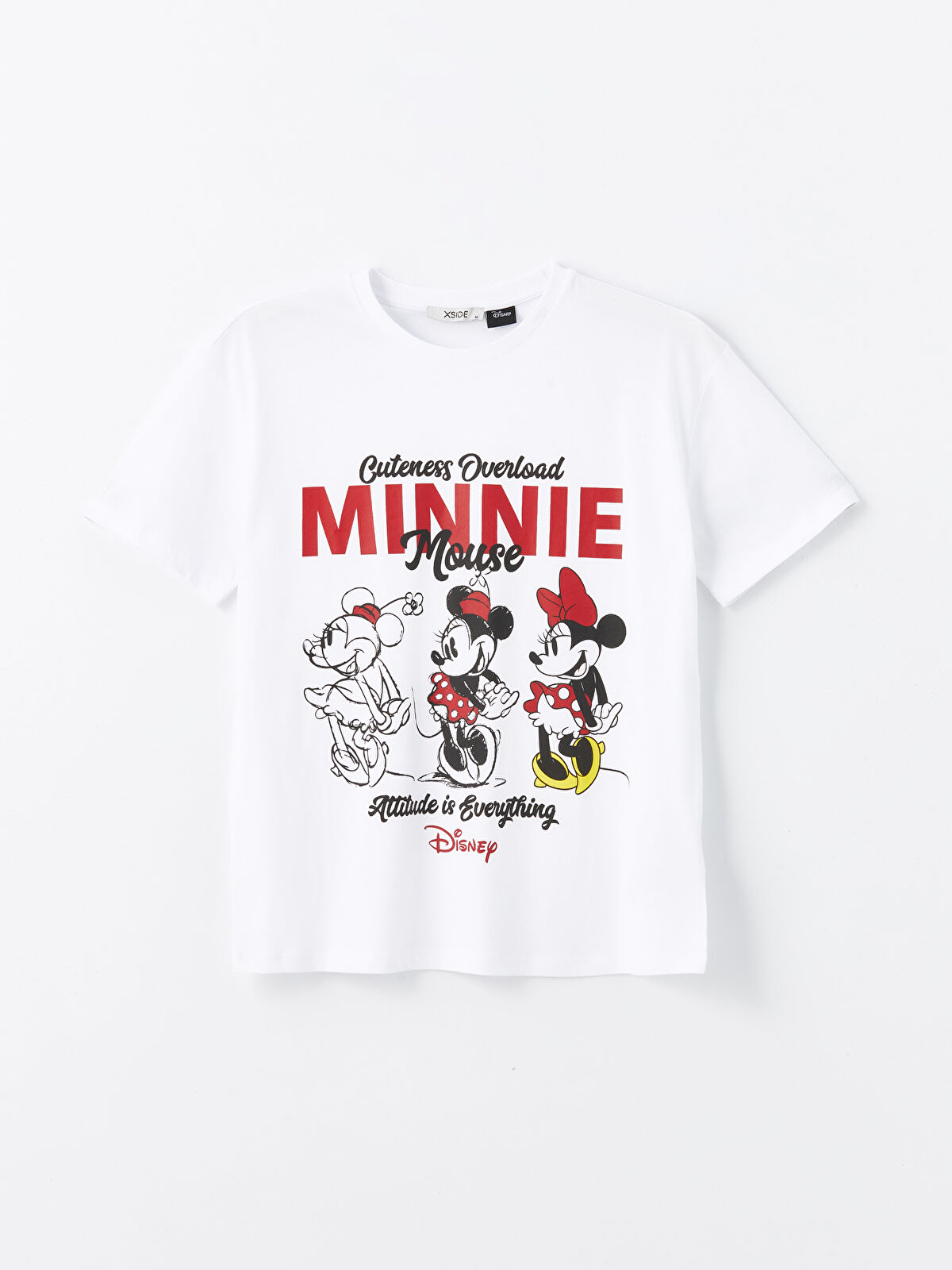 XSIDE Crew Neck Minnie Mouse Printed Short Sleeve Oversize