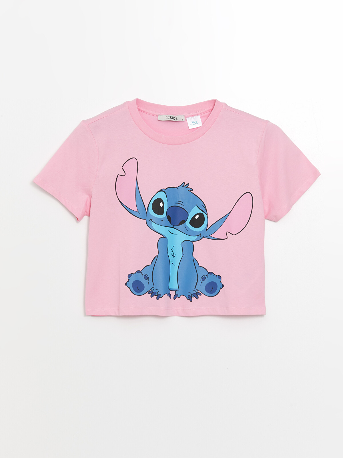 XSIDE Crew Neck Lilo & Stitch Printed Short Sleeve Women's Crop