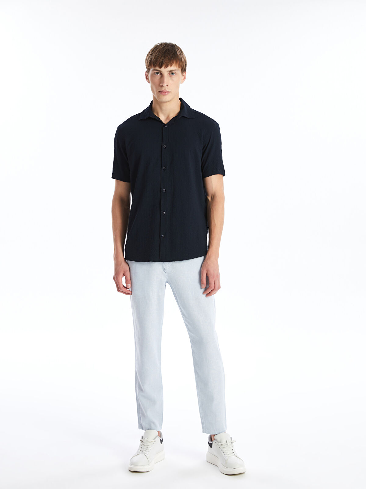 LC Waikiki Regular Fit Short Sleeve Dobby Men's Textured