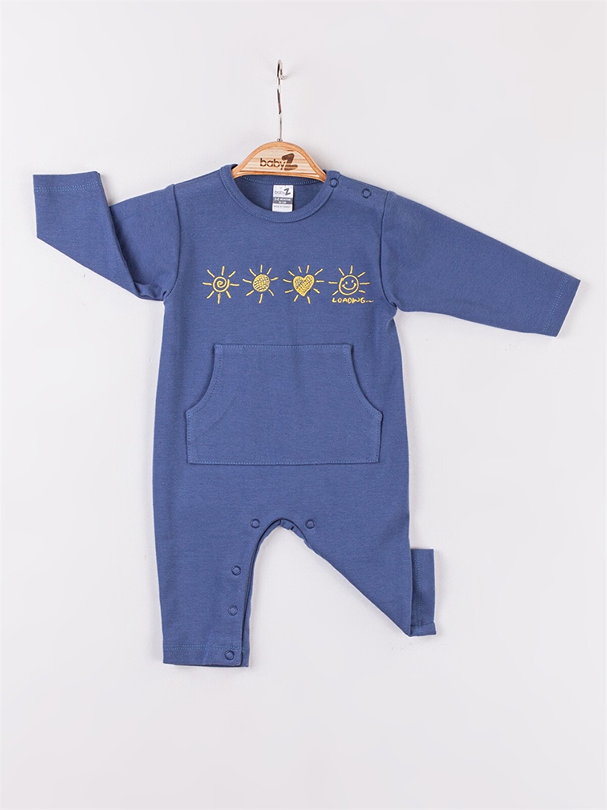 Babyzz İndigo Bisiklet Yaka Nakışlı Erkek Bebek Tulum - S4MJ06Z1