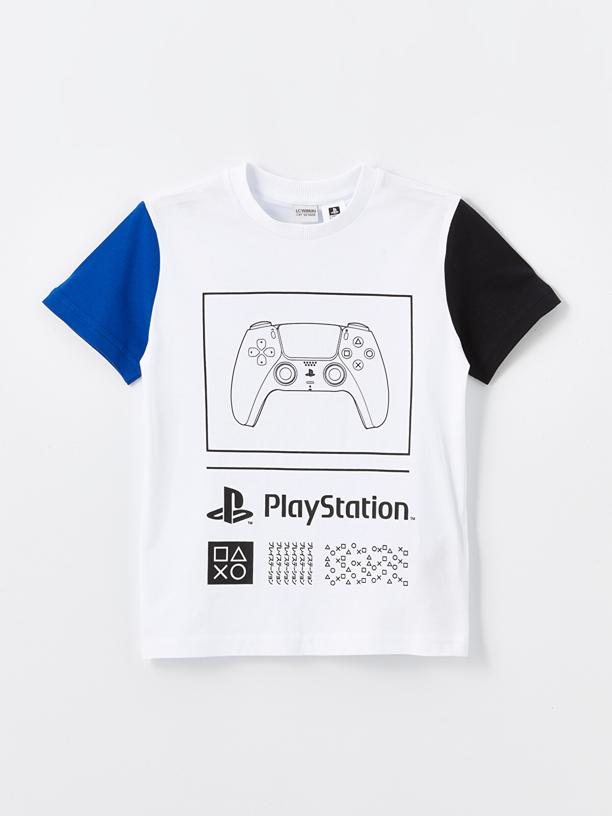 プレイステーション4 LCW Kids Beyaz Bisiklet Yaka PlayStation Baskılı Erkek Çocuk