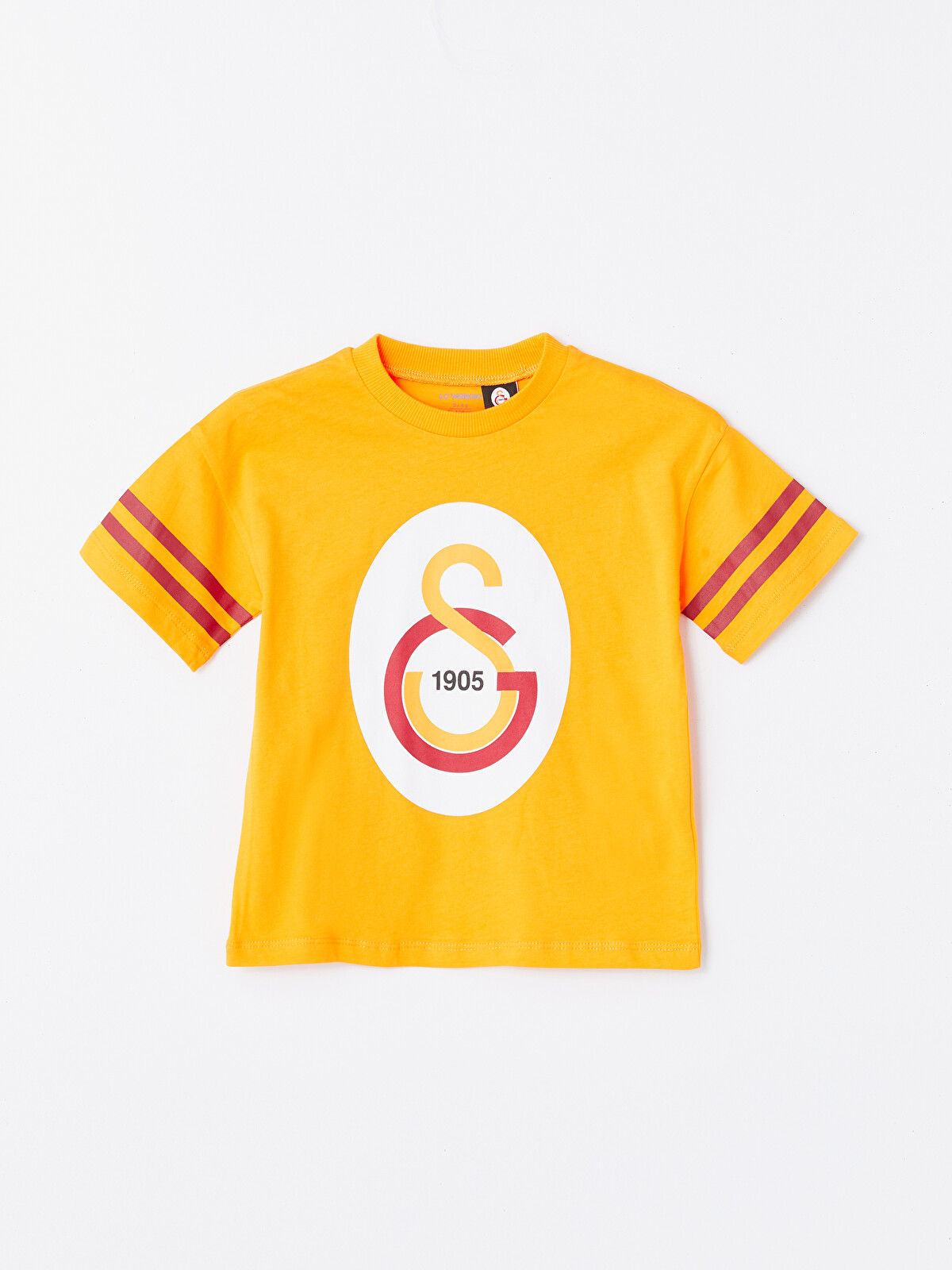 LCW Kids Sarı Bisiklet Yaka Kısa Kollu Galatasaray Baskılı Erkek