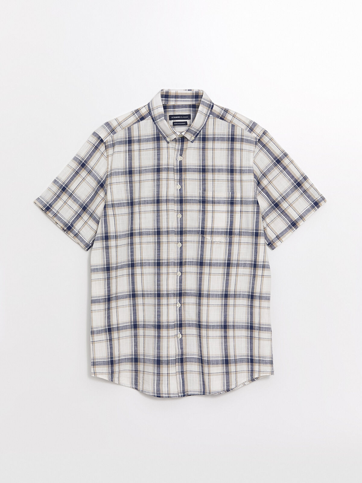 LCWAIKIKI Classic Regular Fit Short Sleeve Plaid Poplin
