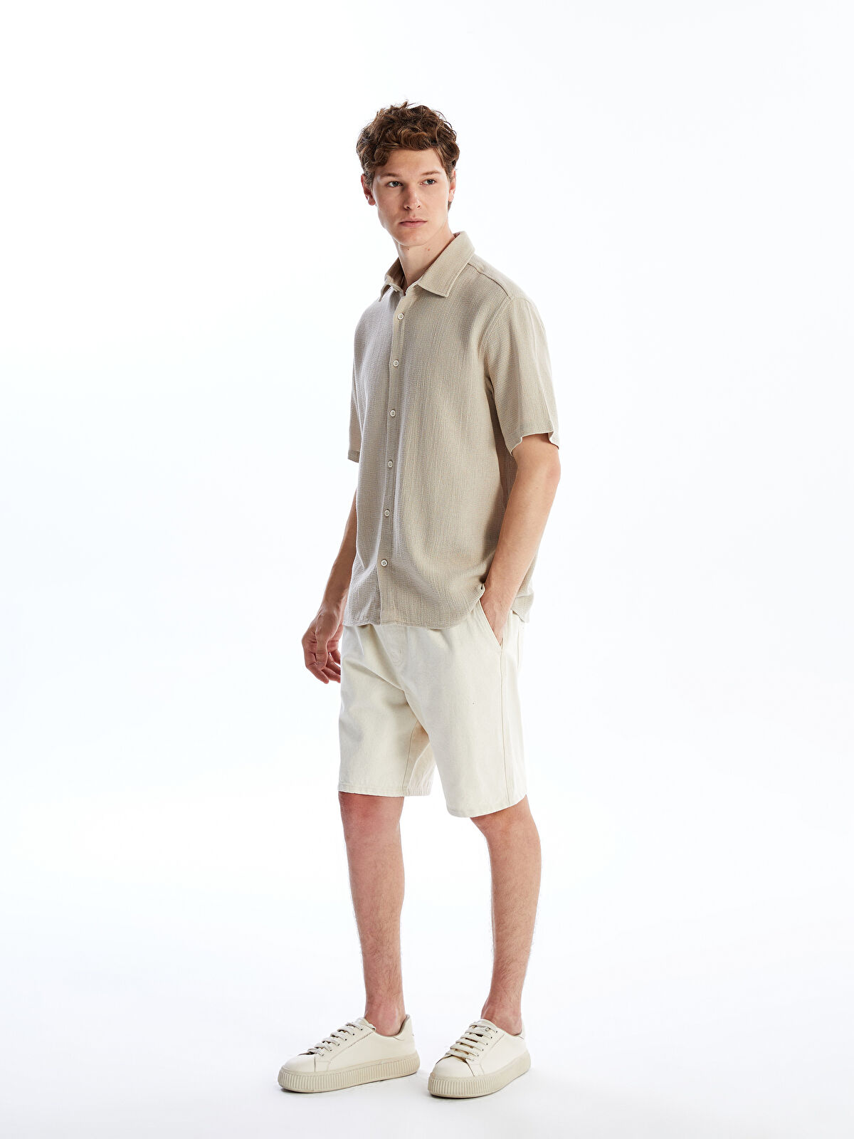 XSIDE Regular Fit Short Sleeve Dobby Men's Textured Shirt
