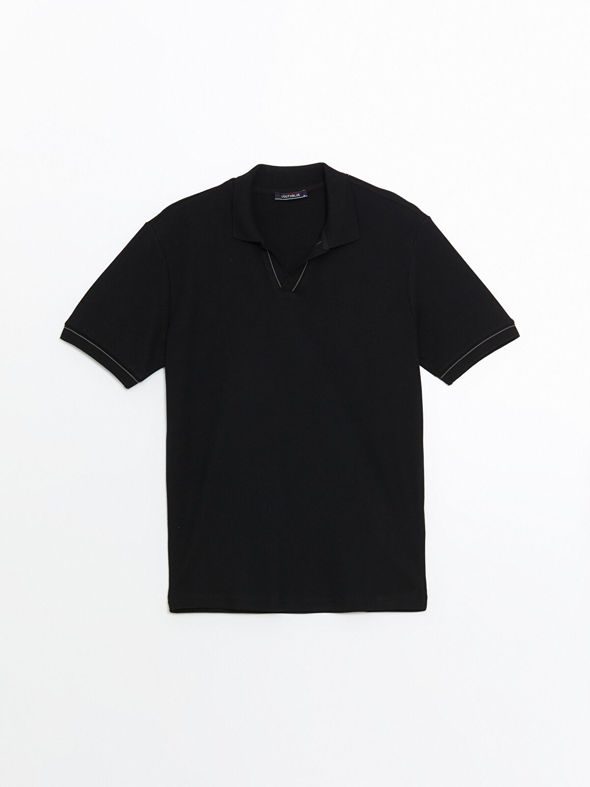 ★ ★ South Blue Black Logo Open Collar Polo Shor B&B Polo (Blue) – Brothers & Bonds Co.