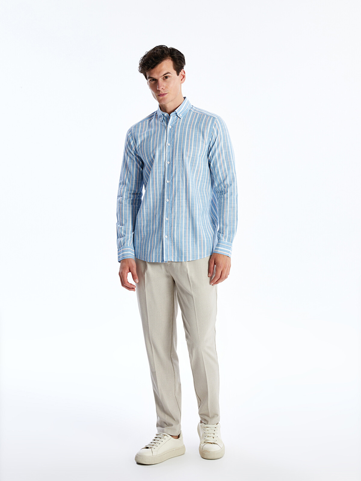 SOUTHBLUE Regular Fit Long Sleeve Striped Men's Shirt - S4OC16Z8