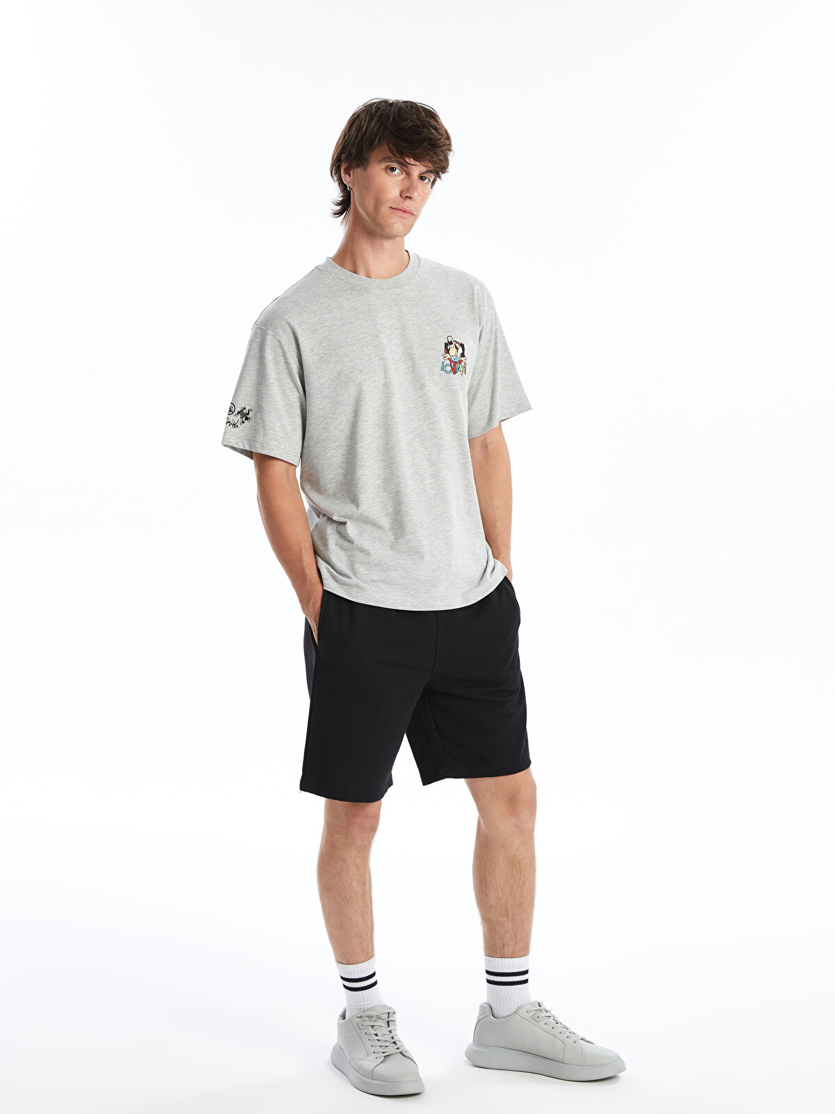 XSIDE Crew Neck Short Sleeve Nostalgic Monkey Printed Jersey Men's