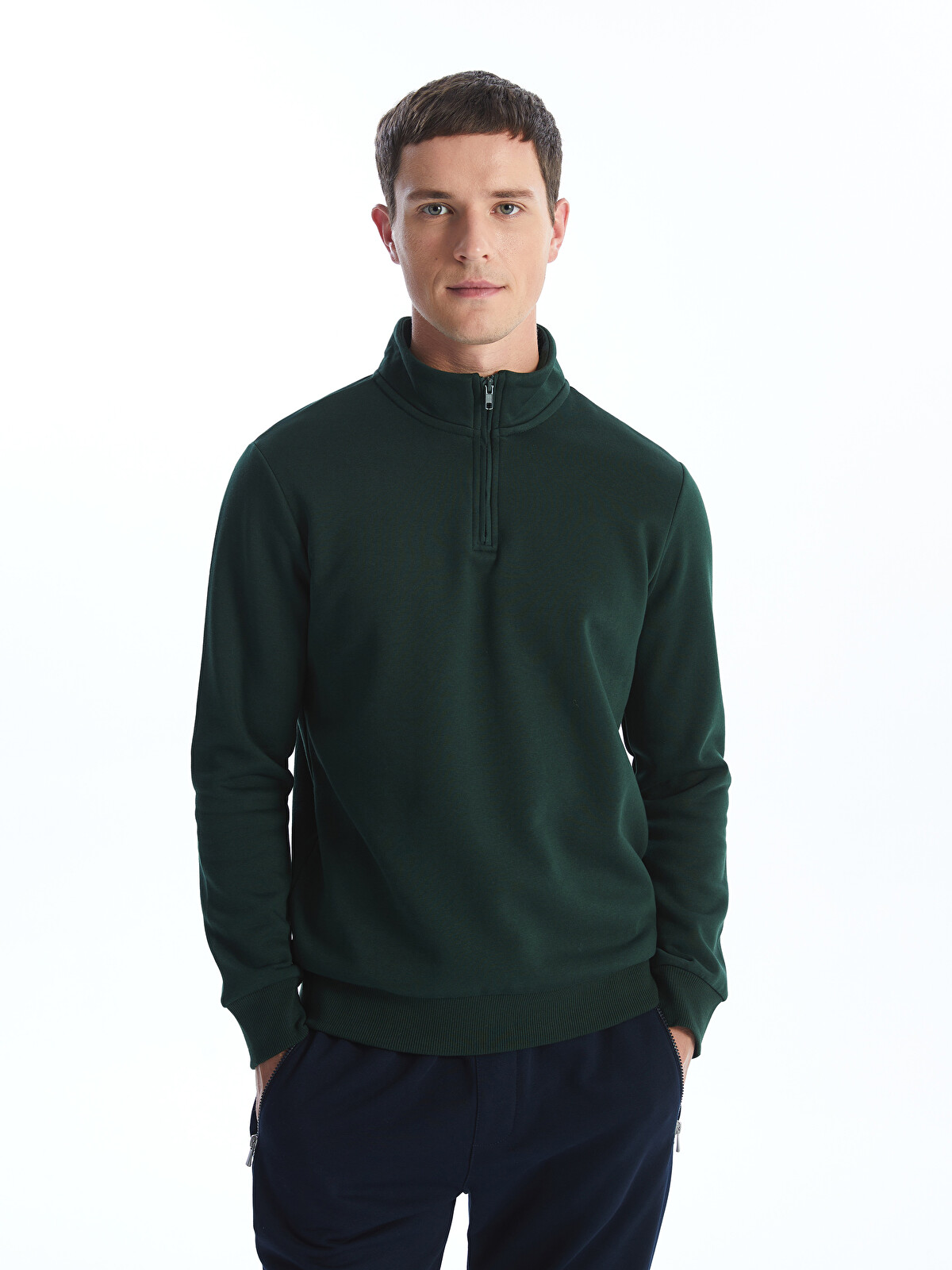 LCWAIKIKI Classic Funnel Neck Long Sleeve Men's Thick Sweatshirt