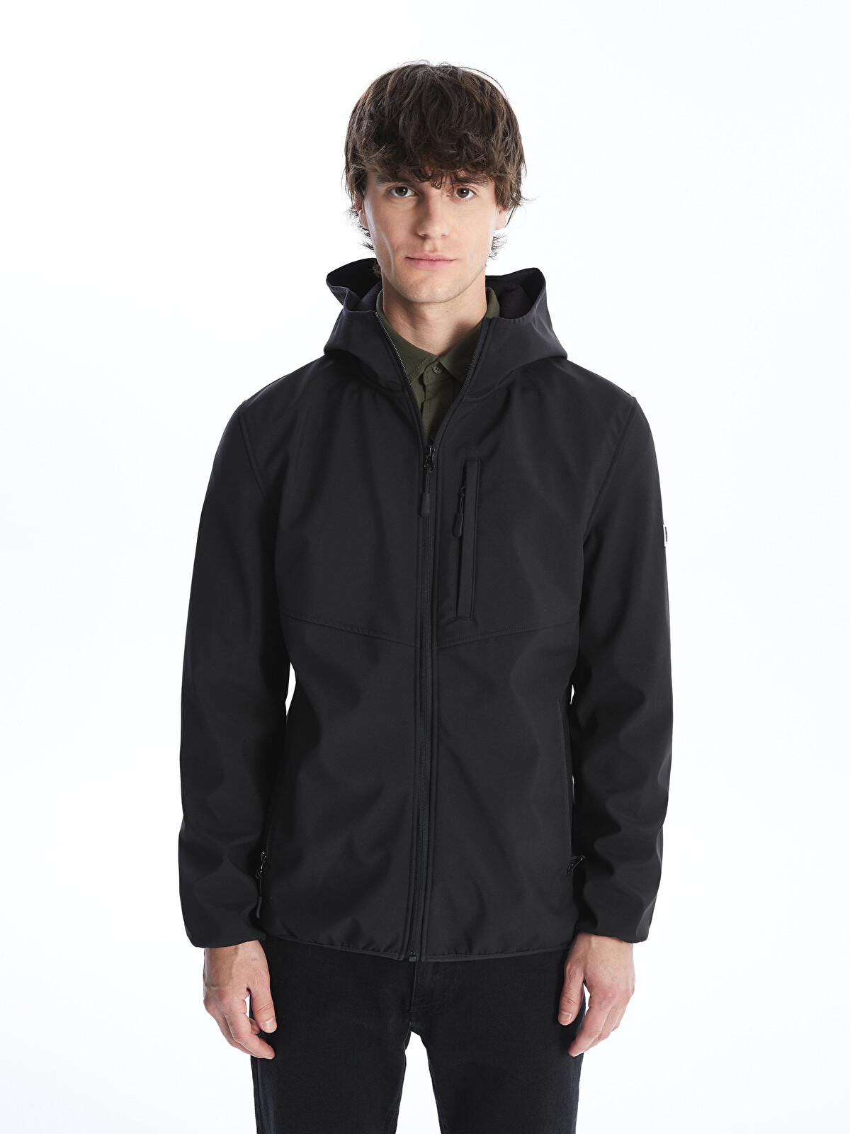 4smil☆ページ XSIDE Standart Kalıp Kapüşonlu Softshell Erkek Mont - W40435Z8-CVL