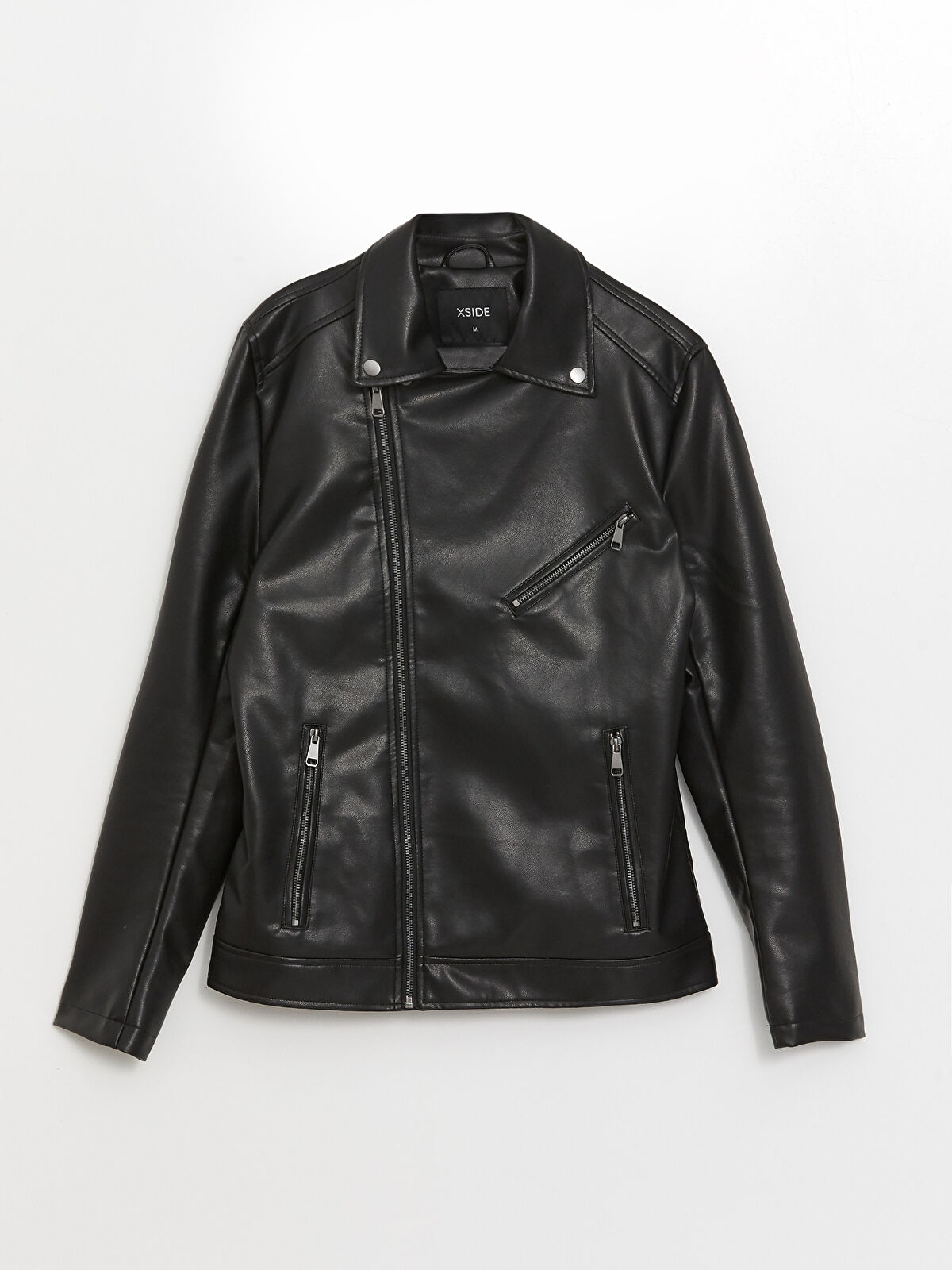【M】TXT XSIDE Slim Fit Men's Faux Leather Jacket -W40444Z8-CVL - LC Waikiki