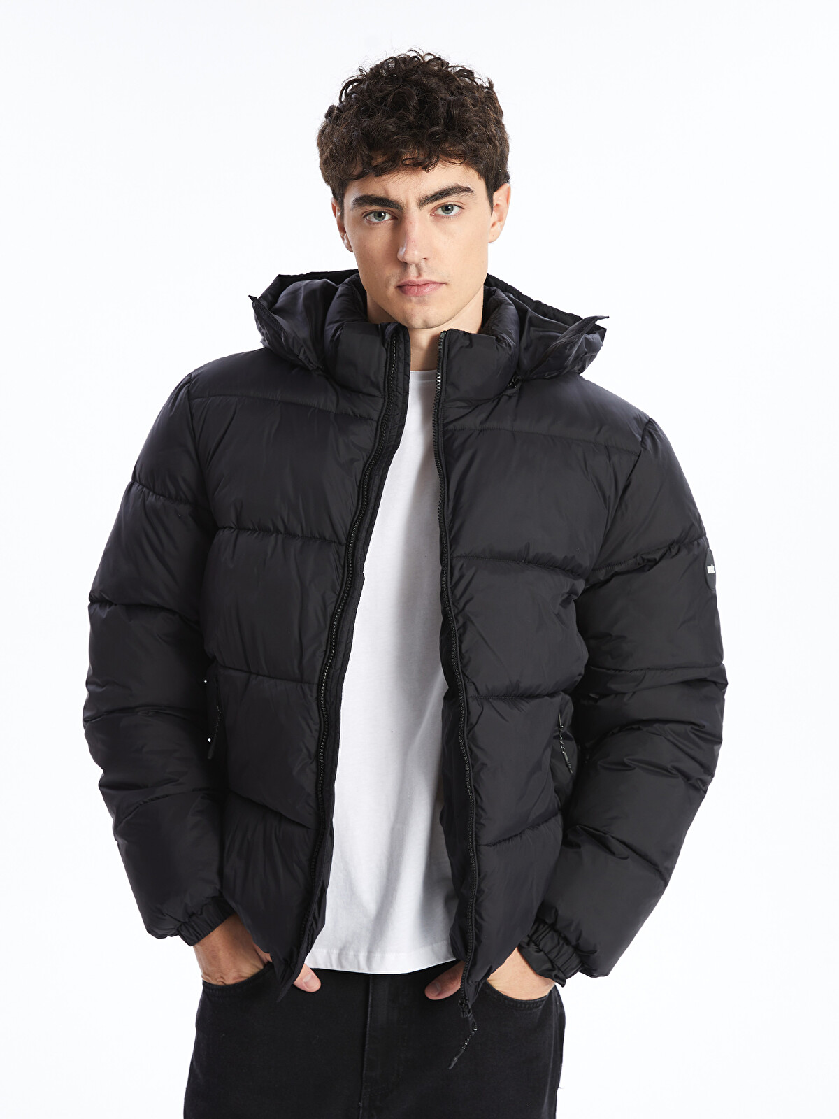 XSIDE Standard Fit Hooded Men's Puffer Coat - W40449Z8-CVL | LC